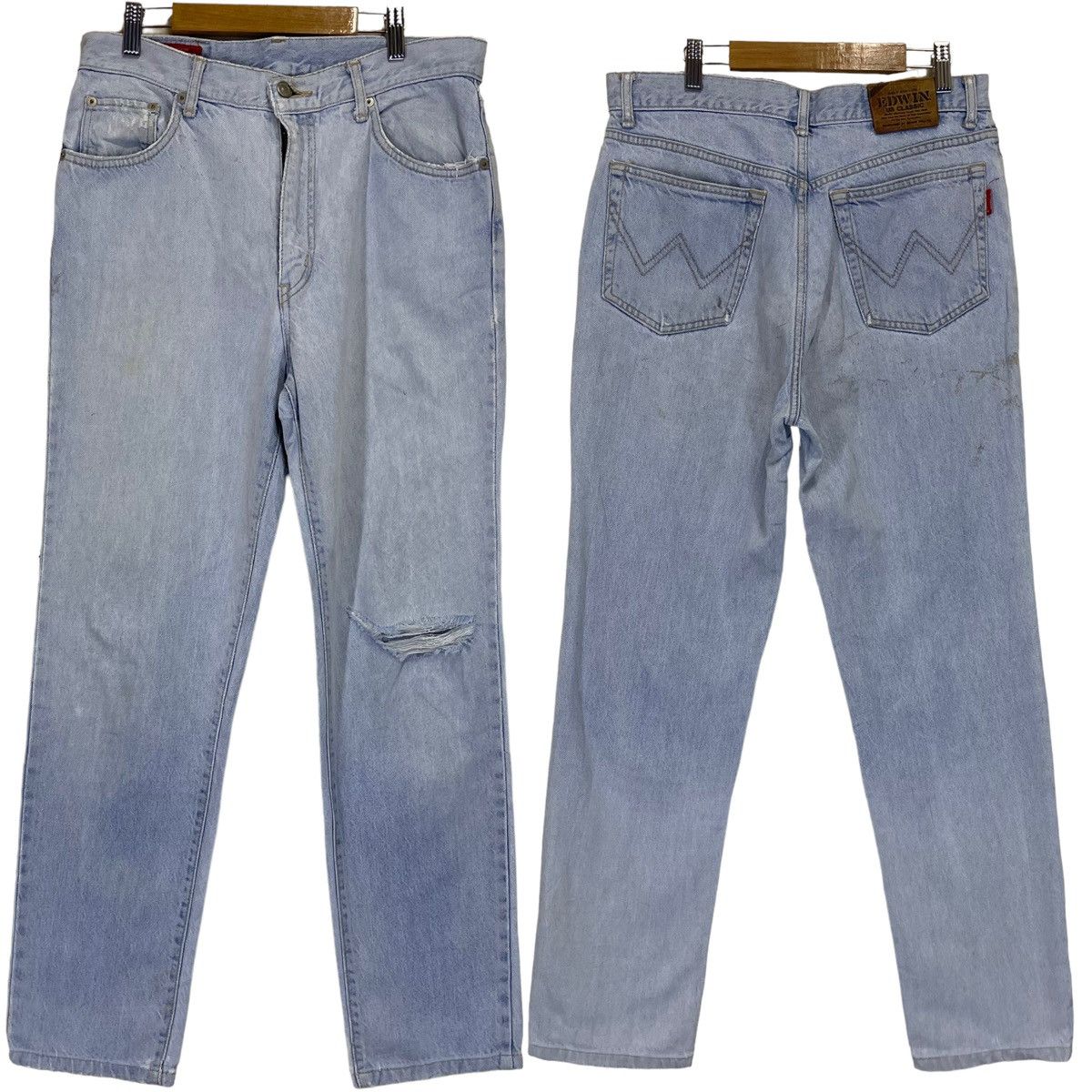 Edwin Vintage Edwin Us Classic Light Blue Distressed Jeans 30x29.5 Size US 30 / EU 46 - 1 Thumbnail