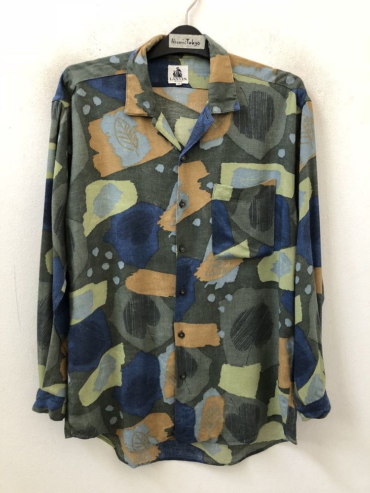 Lanvin Lanvin Studio Abstract Art Long Sleeve Rayon Shirt Size US M / EU 48-50 / 2 - 3 Thumbnail