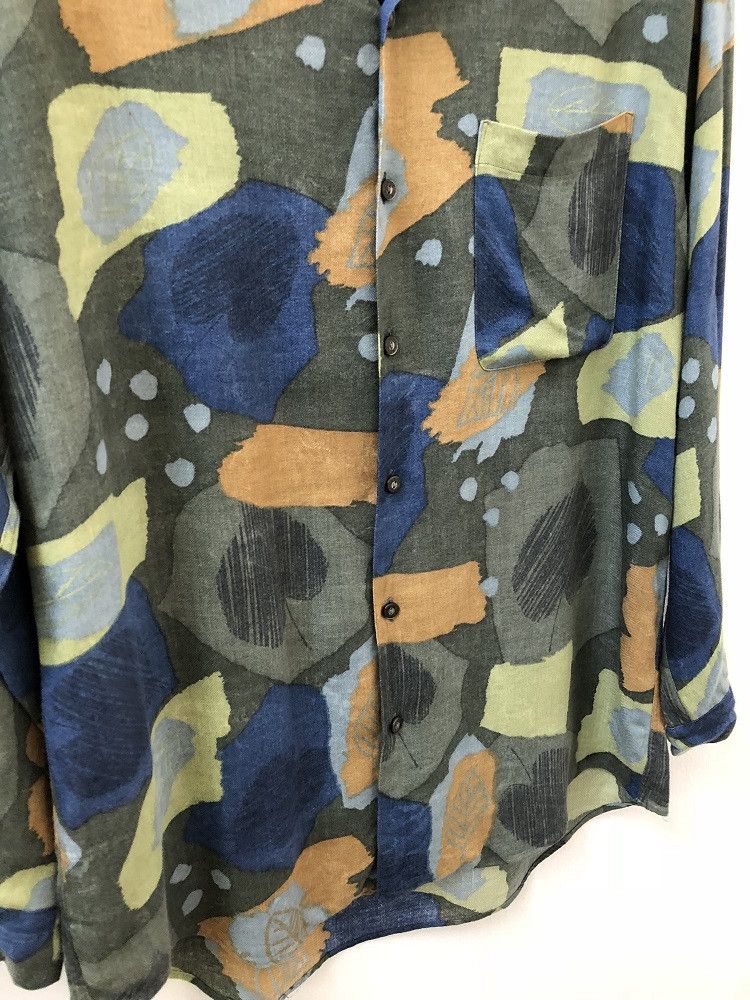 Lanvin Lanvin Studio Abstract Art Long Sleeve Rayon Shirt Size US M / EU 48-50 / 2 - 7 Thumbnail