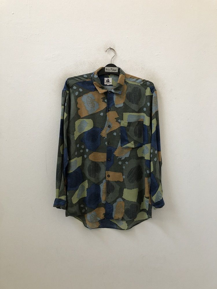 Lanvin Lanvin Studio Abstract Art Long Sleeve Rayon Shirt Size US M / EU 48-50 / 2 - 2 Thumbnail