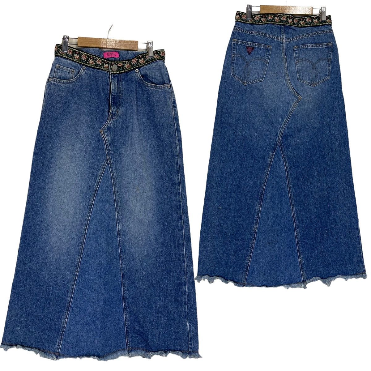 image of Avant Garde x Fiorucci Long Skirt Jeans in Blue, Women's (Size 26)