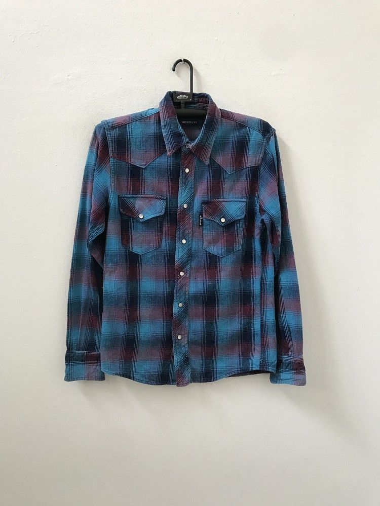 Blue Blue Japan × Flannel BLUE BLUE Plaid Check Indigo Dye Flannel Shirt Size US S / EU 44-46 / 1 - 1 Thumbnail