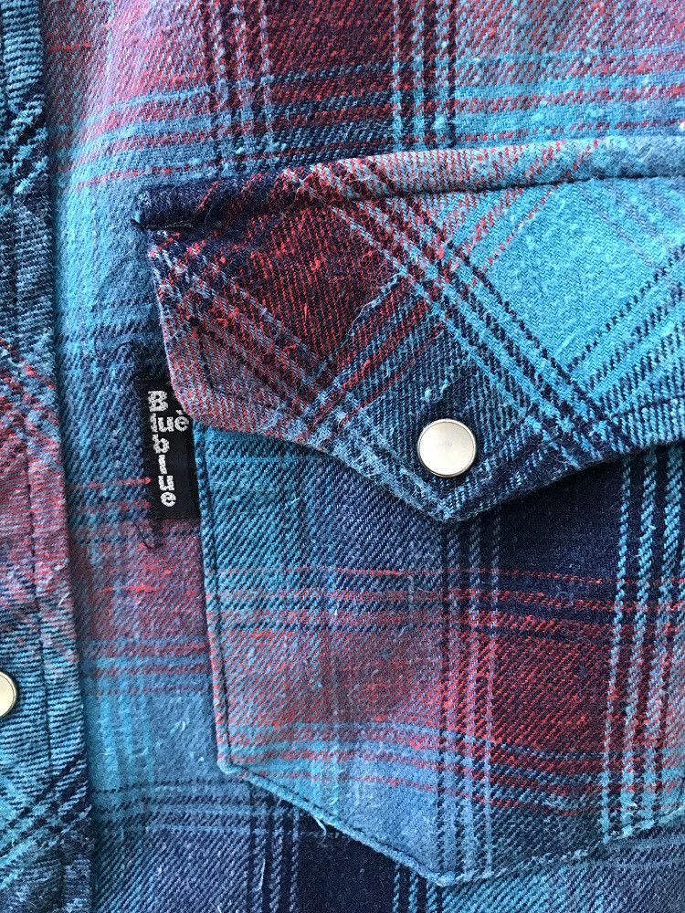 Blue Blue Japan × Flannel BLUE BLUE Plaid Check Indigo Dye Flannel Shirt Size US S / EU 44-46 / 1 - 4 Thumbnail