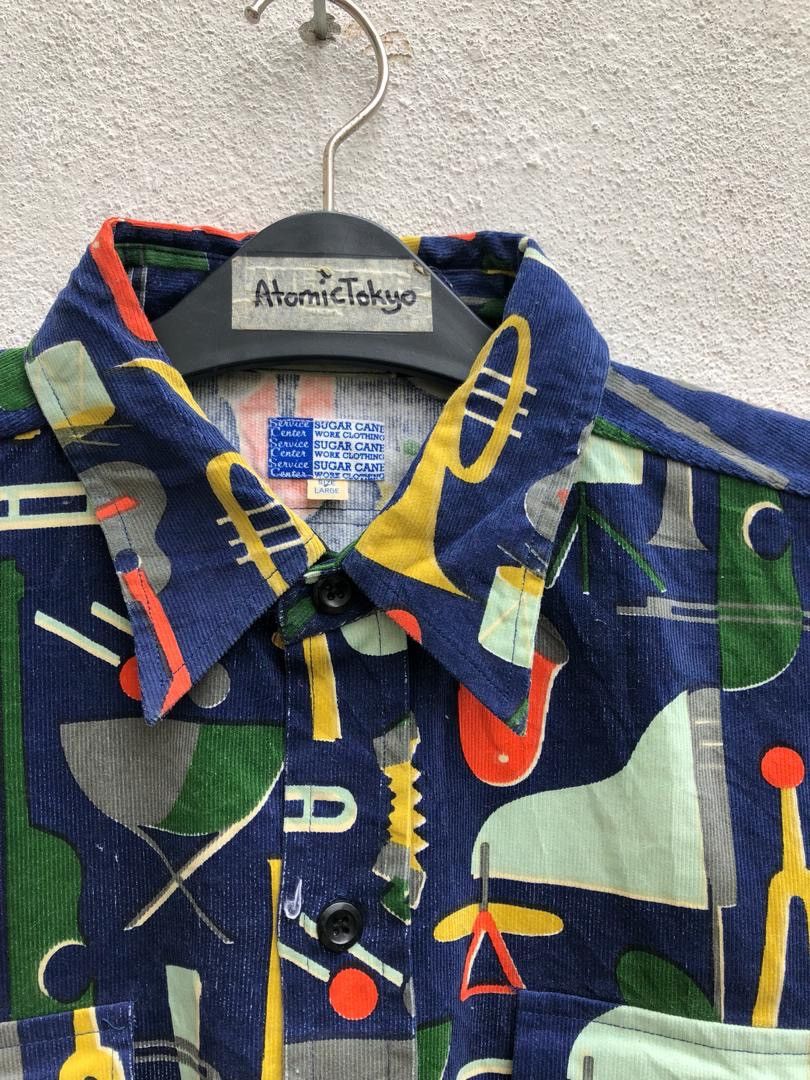 Sugar Cane × Toyo Enterprises Sugar Cane Japan Instrumental Pop Art Striped Baggy Shirt Size US L / EU 52-54 / 3 - 5 Thumbnail