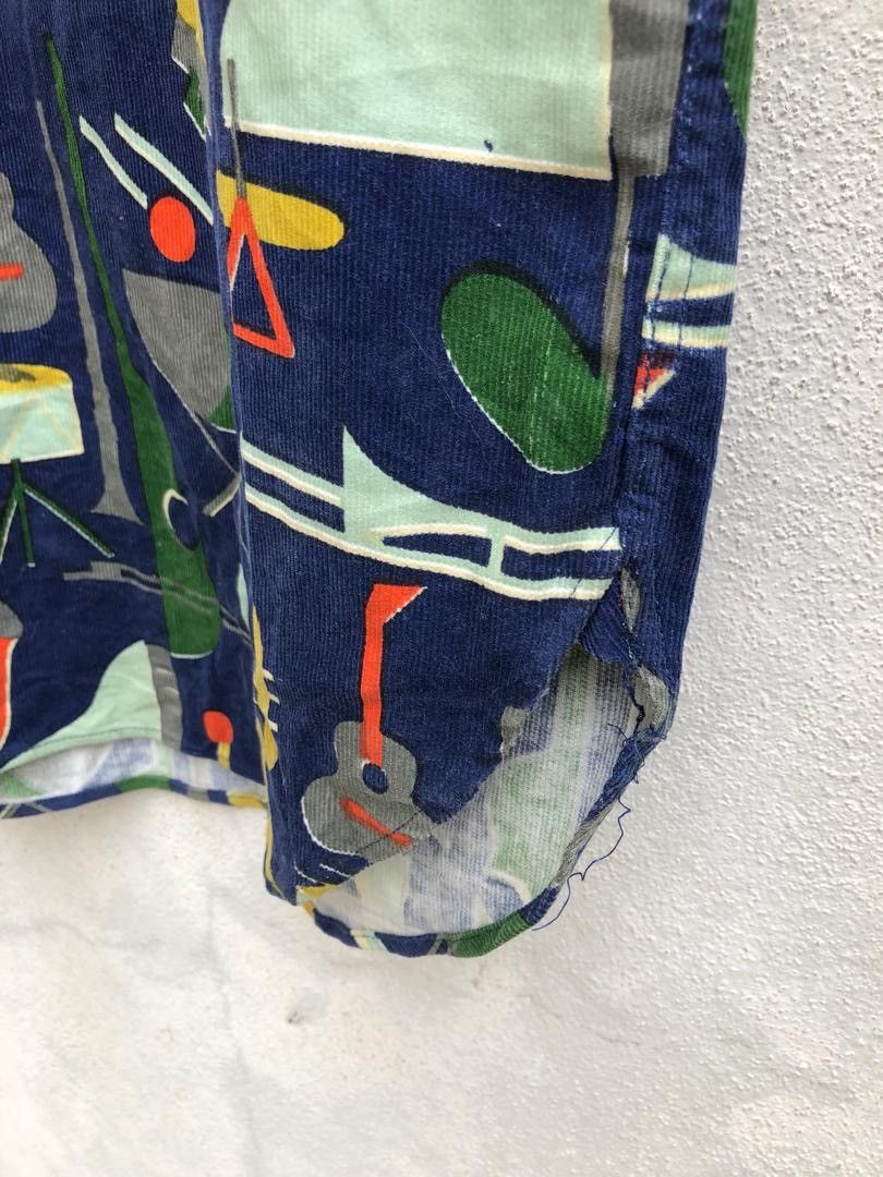 Sugar Cane × Toyo Enterprises Sugar Cane Japan Instrumental Pop Art Striped Baggy Shirt Size US L / EU 52-54 / 3 - 10 Thumbnail