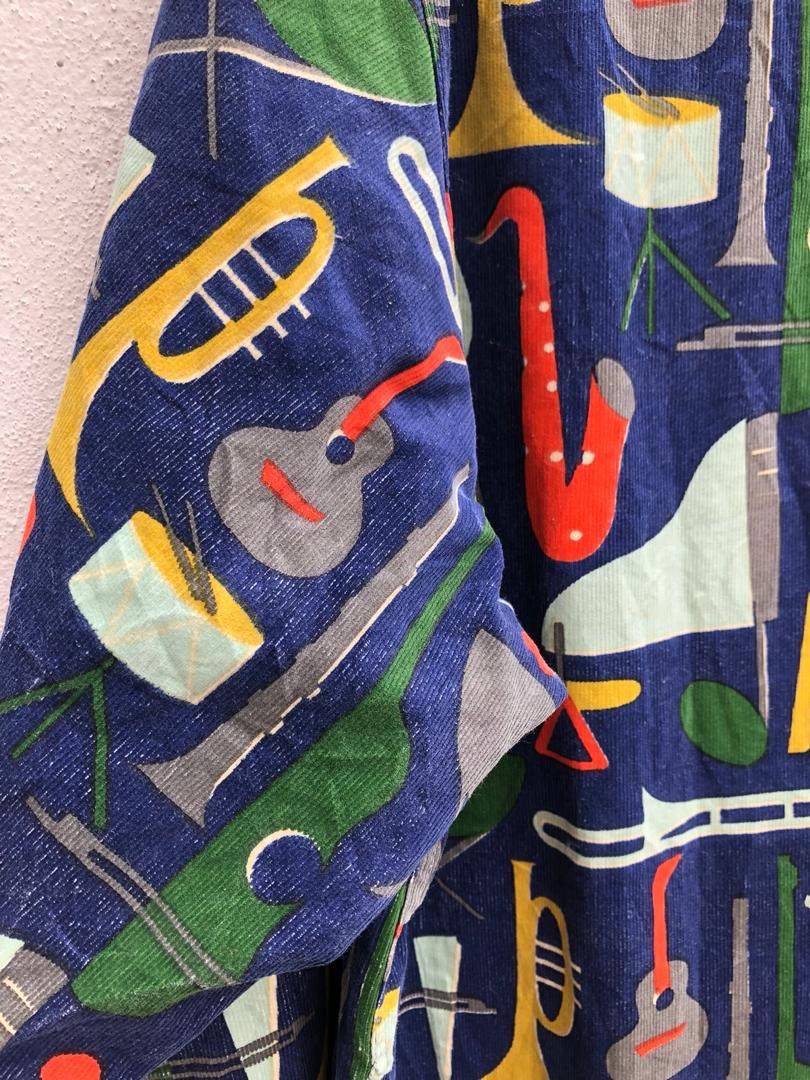 Sugar Cane × Toyo Enterprises Sugar Cane Japan Instrumental Pop Art Striped Baggy Shirt Size US L / EU 52-54 / 3 - 14 Thumbnail