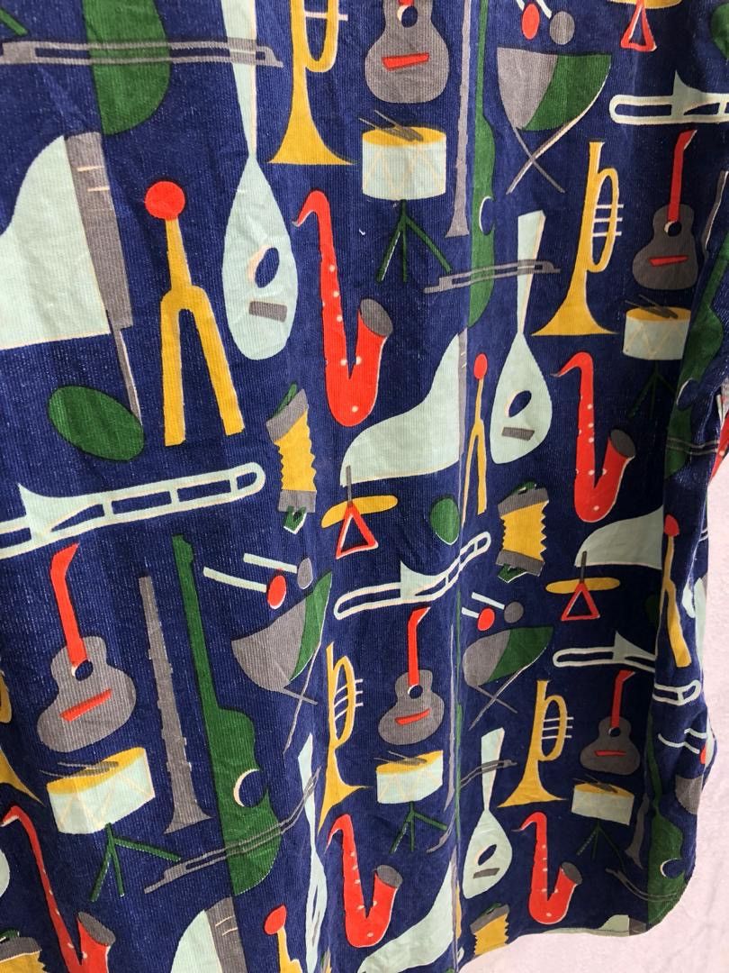 Sugar Cane × Toyo Enterprises Sugar Cane Japan Instrumental Pop Art Striped Baggy Shirt Size US L / EU 52-54 / 3 - 11 Thumbnail