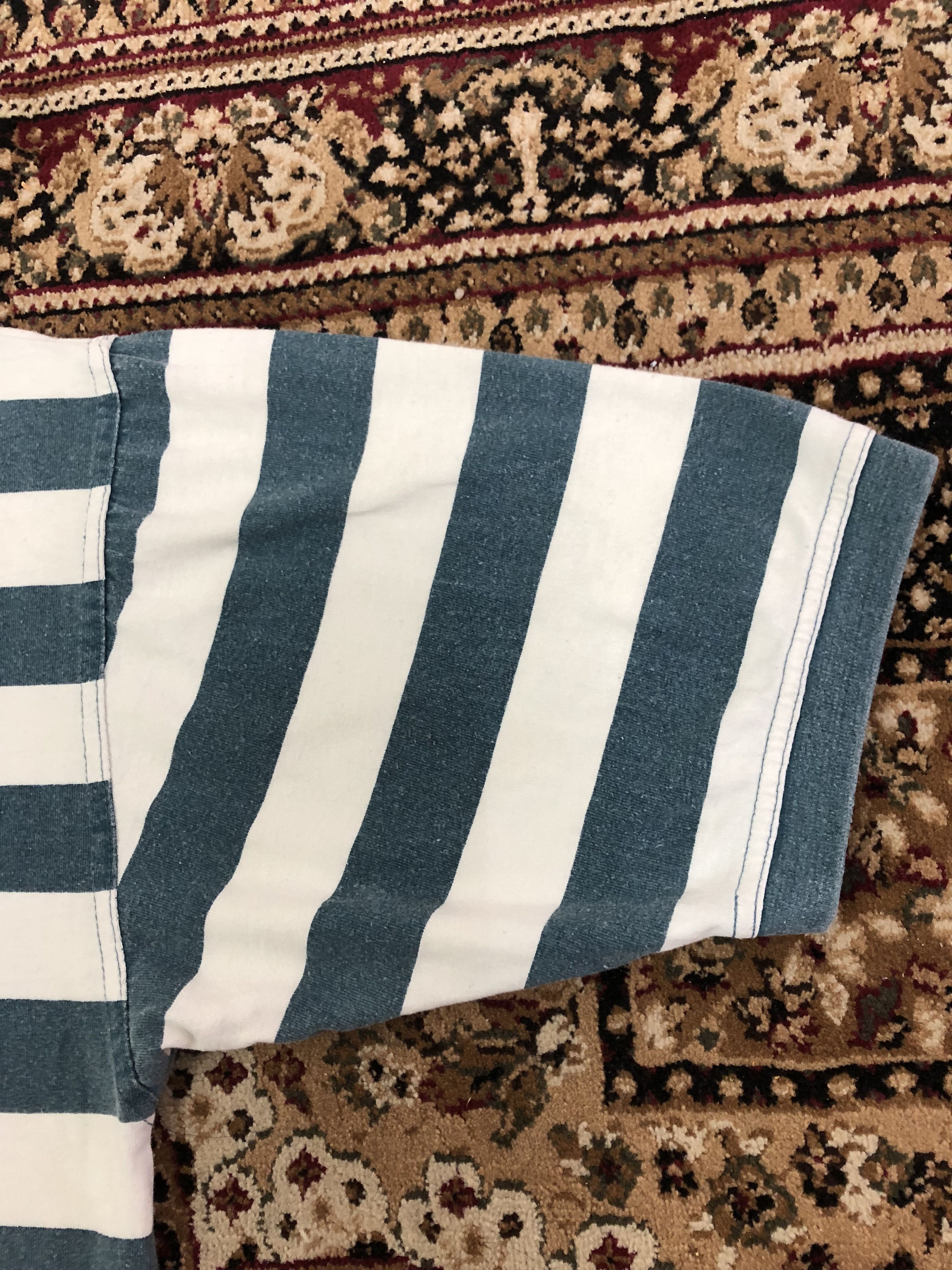 Levi's × Vintage 90s Levi's Embroidery Spell Out Border Striped t shirt Size US M / EU 48-50 / 2 - 4 Thumbnail