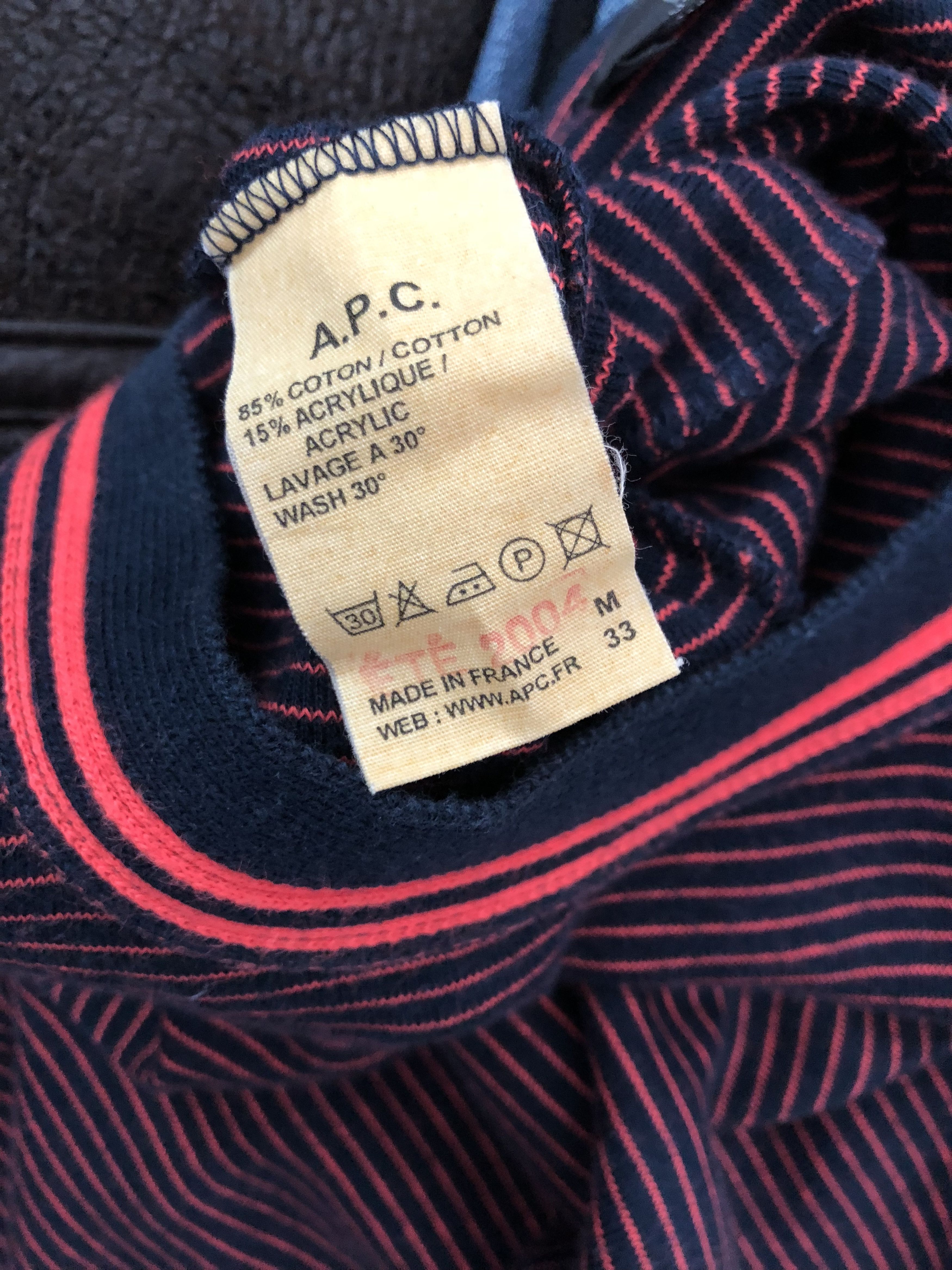 A.P.C. × Vintage 2004 A.P.C. Ete 2004 Striped t shirt Size US S / EU 44-46 / 1 - 7 Thumbnail