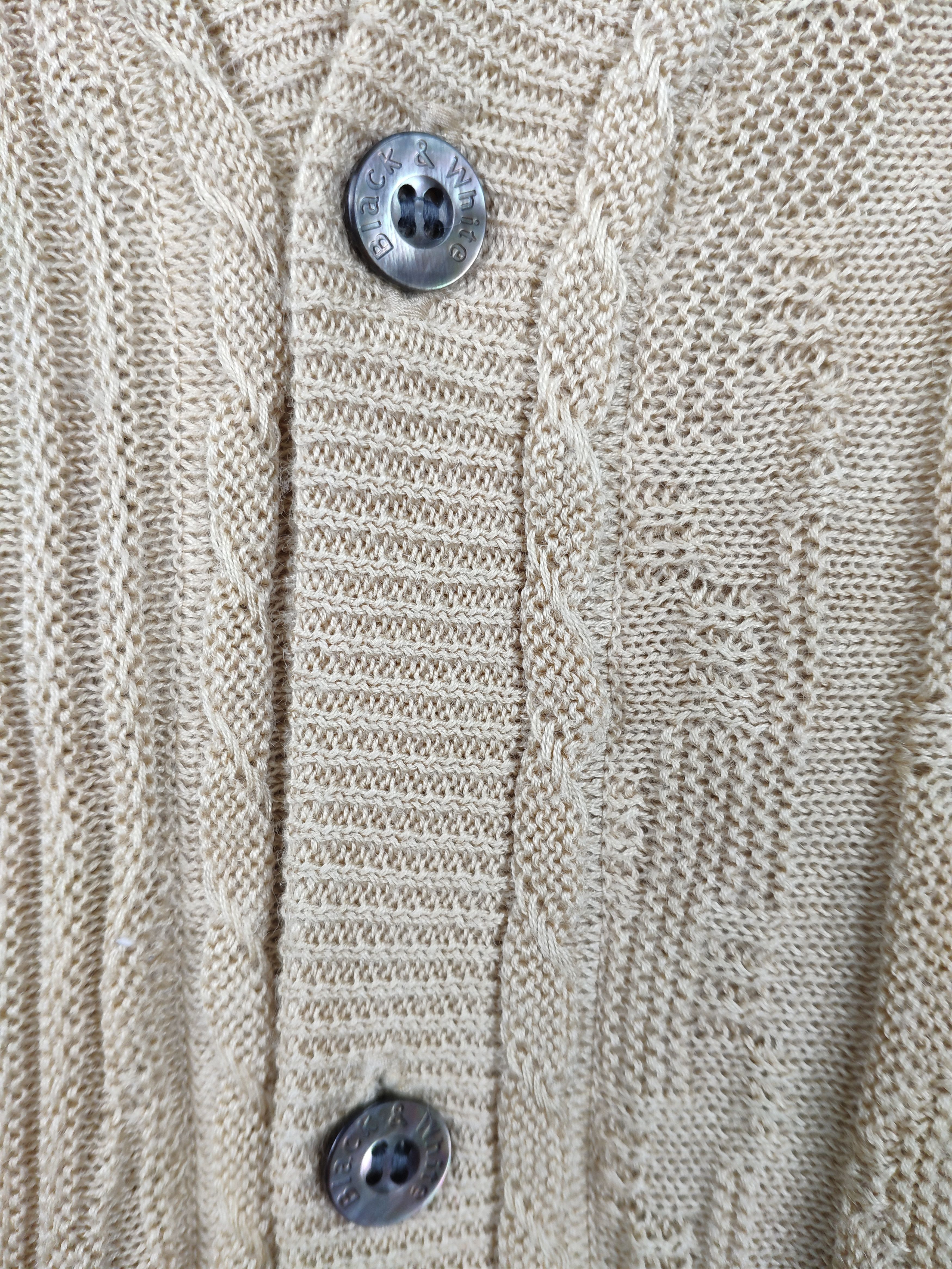 Aran Isles Knitwear × Japanese Brand × Vintage Vintage Knit Vest Cardigan Sweater Black & White Size US M / EU 48-50 / 2 - 4 Thumbnail