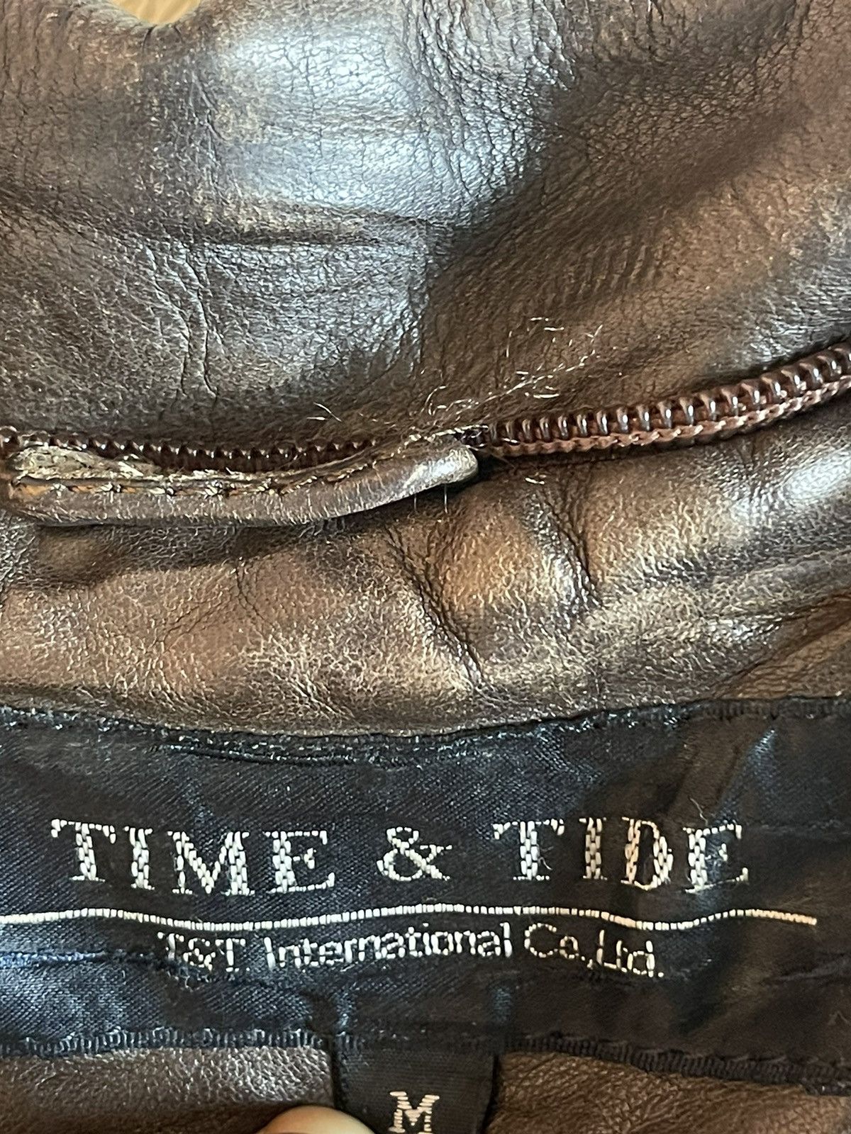 Vintage 🔥 Vintage Time & Tide Biker leather Jacket Size US M / EU 48-50 / 2 - 9 Thumbnail