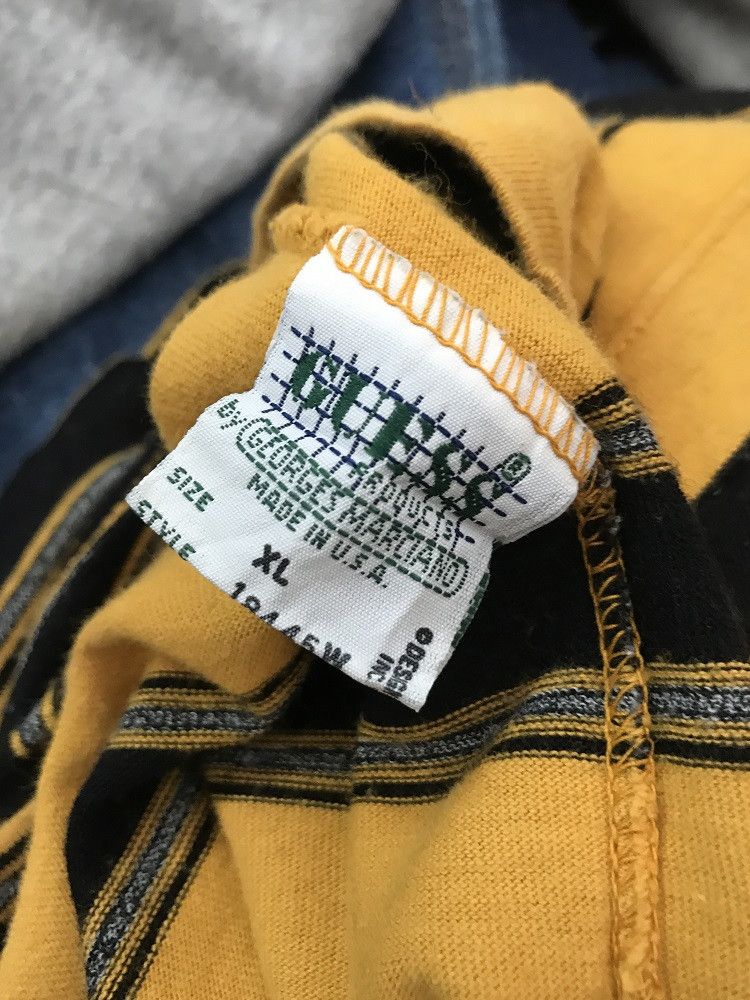 Guess × Vintage 90s Guess Made in Usa Mustard Yellow Striped t shirt Size US XL / EU 56 / 4 - 7 Thumbnail