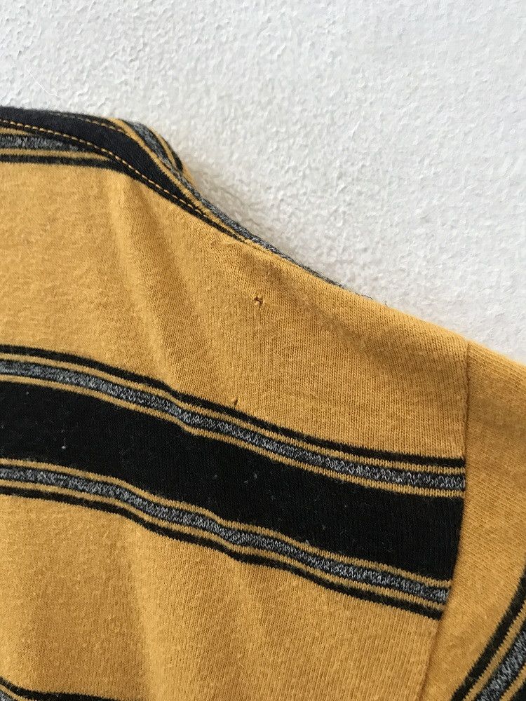 Guess × Vintage 90s Guess Made in Usa Mustard Yellow Striped t shirt Size US XL / EU 56 / 4 - 4 Thumbnail