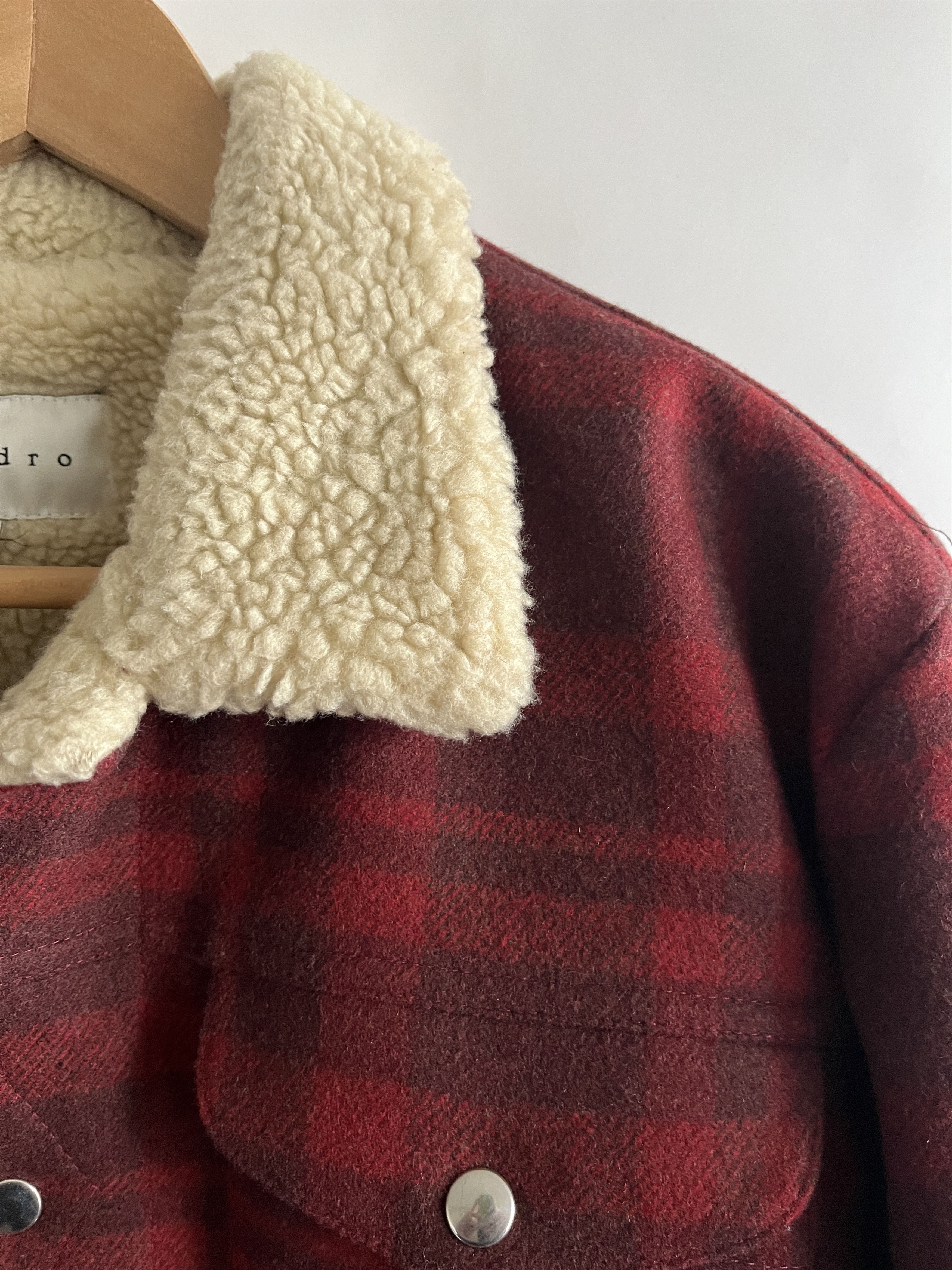 Sandro Sandro Sherpa Fleece lined wool plaid flannel jacket L Size US L / EU 52-54 / 3 - 3 Thumbnail