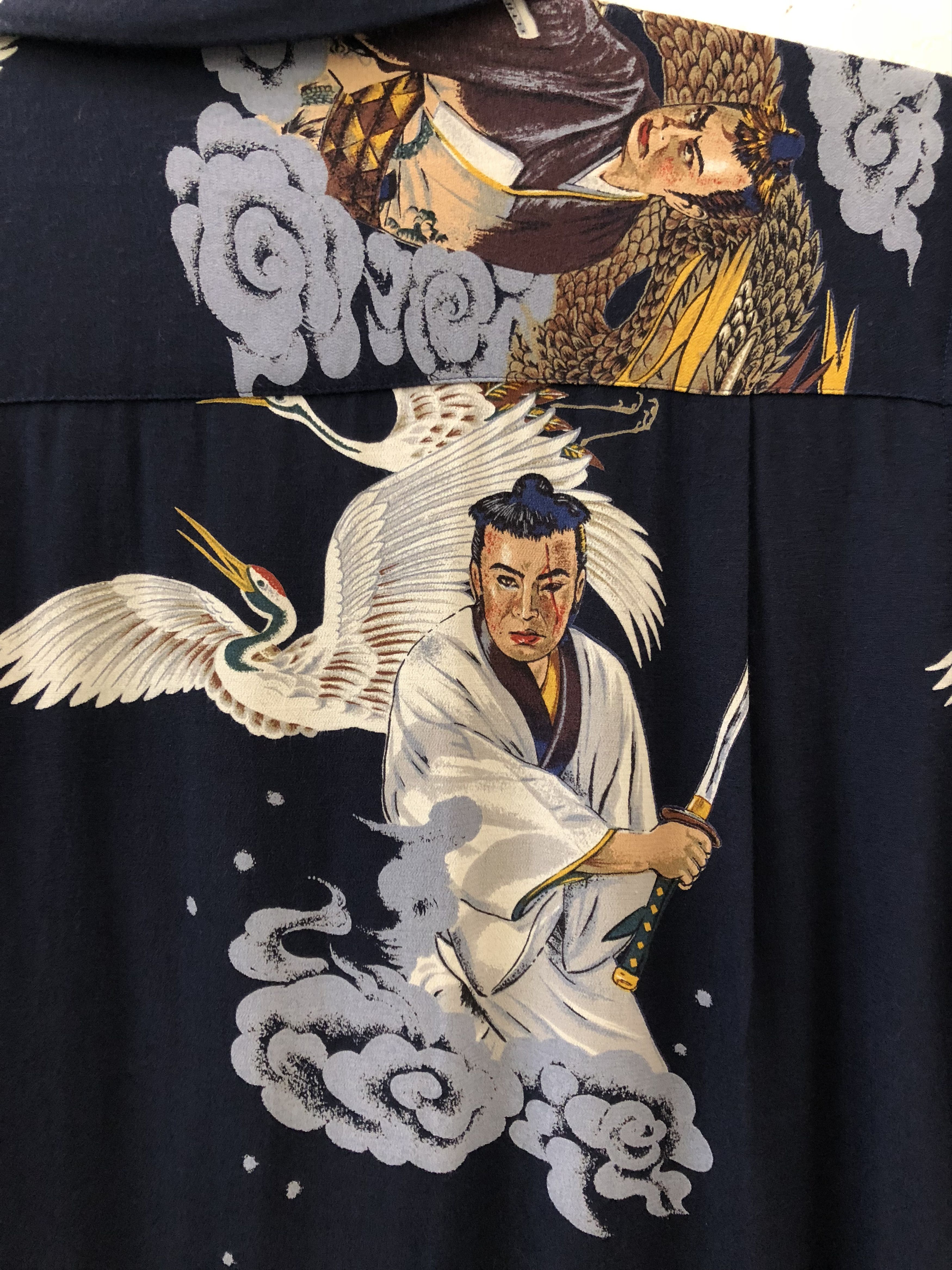 Evisu Evisu Japanese Crane Dragons Samurai Rayon Hawaiian Size US S / EU 44-46 / 1 - 4 Thumbnail