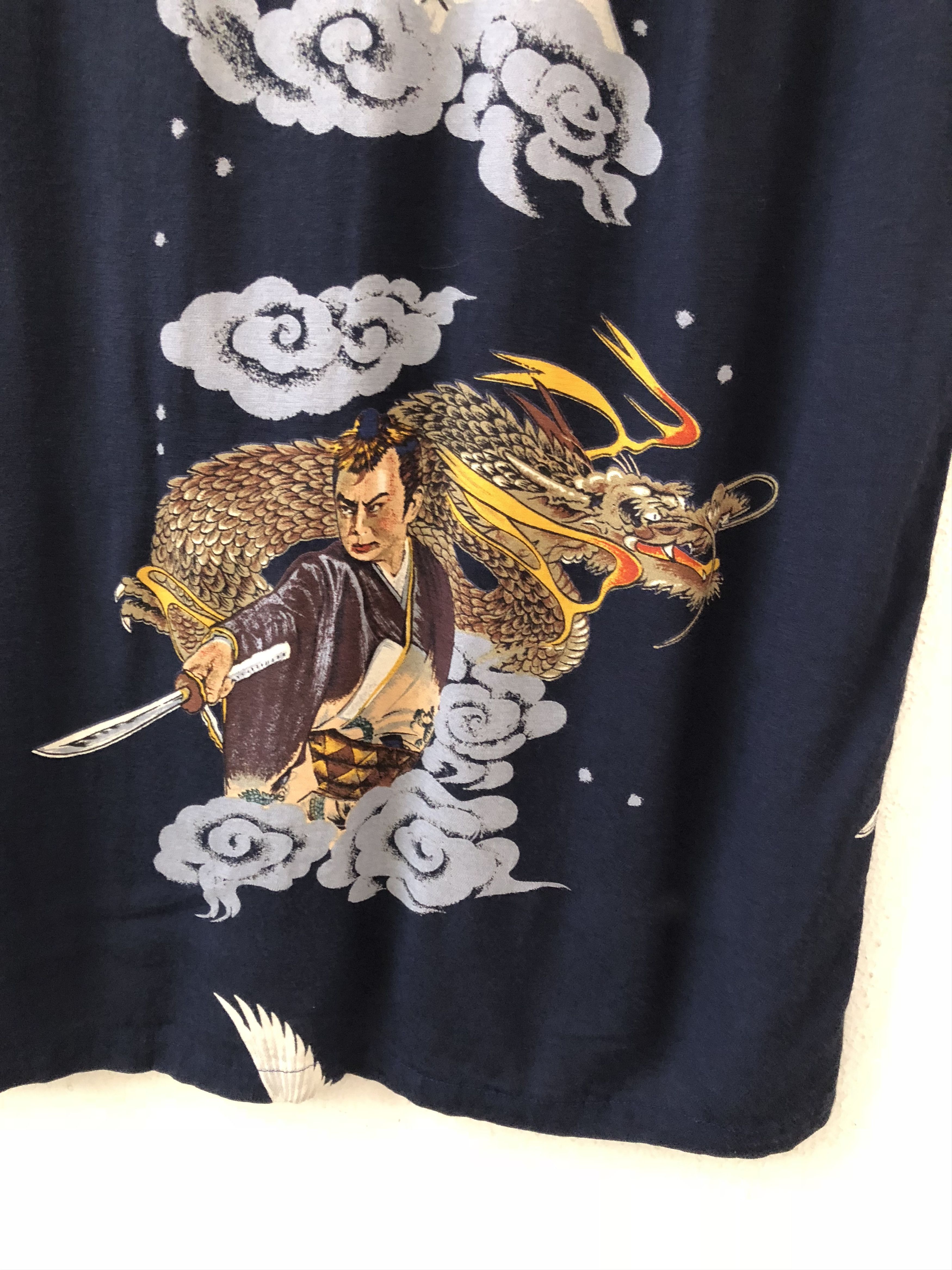Evisu Evisu Japanese Crane Dragons Samurai Rayon Hawaiian Size US S / EU 44-46 / 1 - 3 Thumbnail