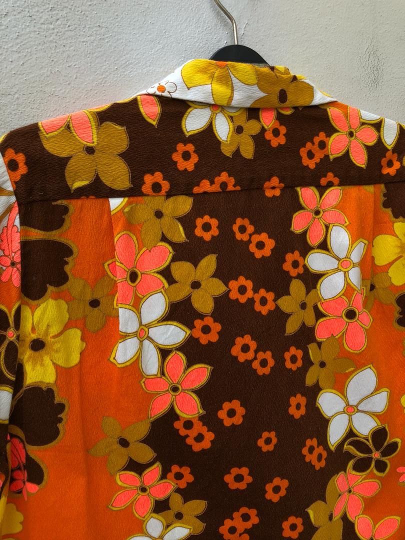 Vintage 60s 70s Diamond Head Barkcloth Psychedelic Hawaiian Shirt Size US M / EU 48-50 / 2 - 9 Thumbnail