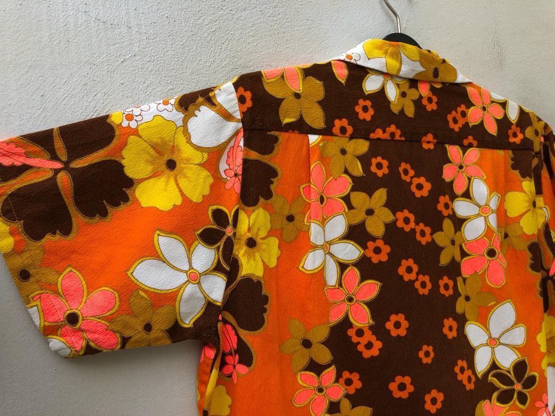 Vintage 60s 70s Diamond Head Barkcloth Psychedelic Hawaiian Shirt Size US M / EU 48-50 / 2 - 14 Thumbnail