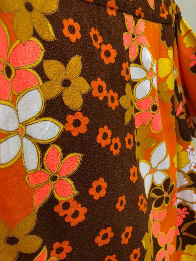 Vintage 60s 70s Diamond Head Barkcloth Psychedelic Hawaiian Shirt Size US M / EU 48-50 / 2 - 12 Thumbnail