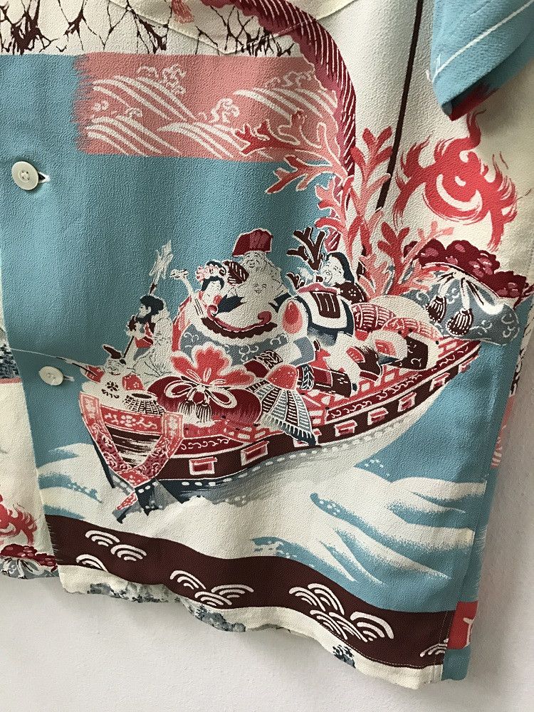 Japanese Brand SS Japan Ancient Japanese Traditional Crepe Rayon Hawaiian Size US M / EU 48-50 / 2 - 4 Thumbnail