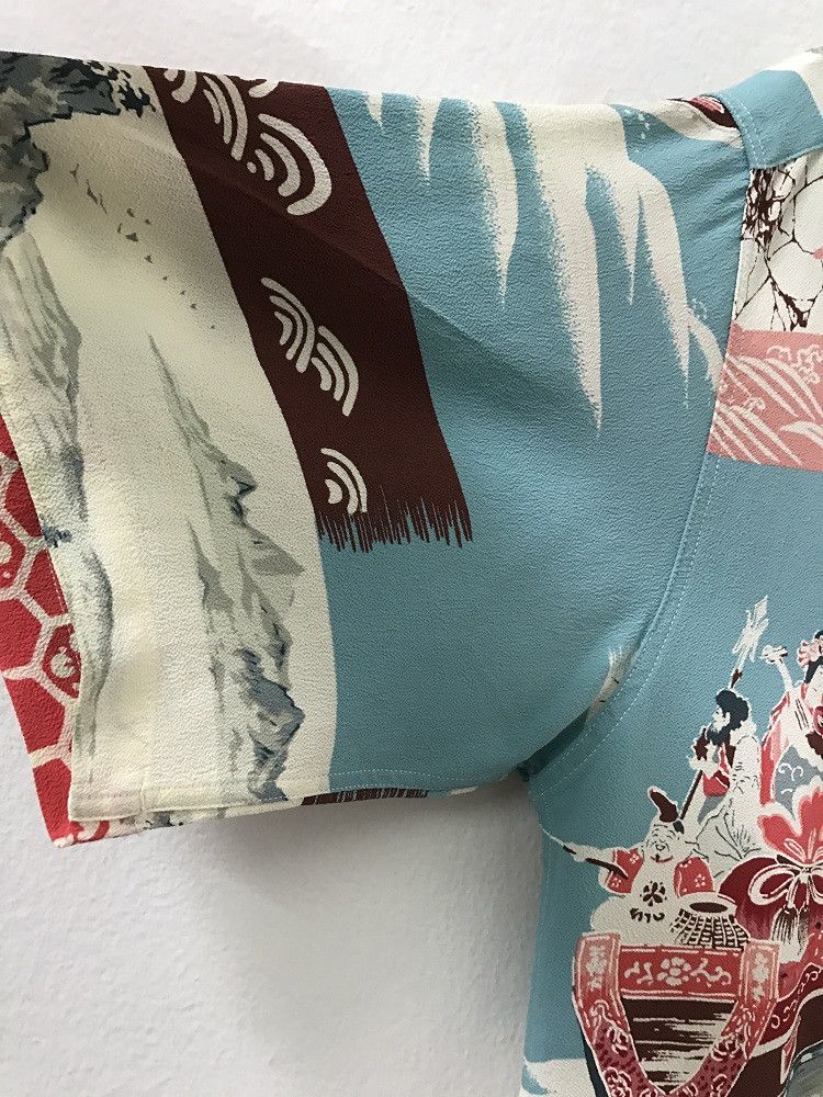 Japanese Brand SS Japan Ancient Japanese Traditional Crepe Rayon Hawaiian Size US M / EU 48-50 / 2 - 9 Thumbnail