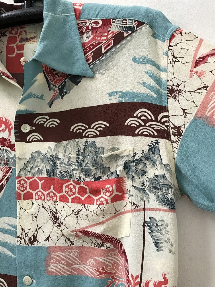 Japanese Brand SS Japan Ancient Japanese Traditional Crepe Rayon Hawaiian Size US M / EU 48-50 / 2 - 5 Thumbnail