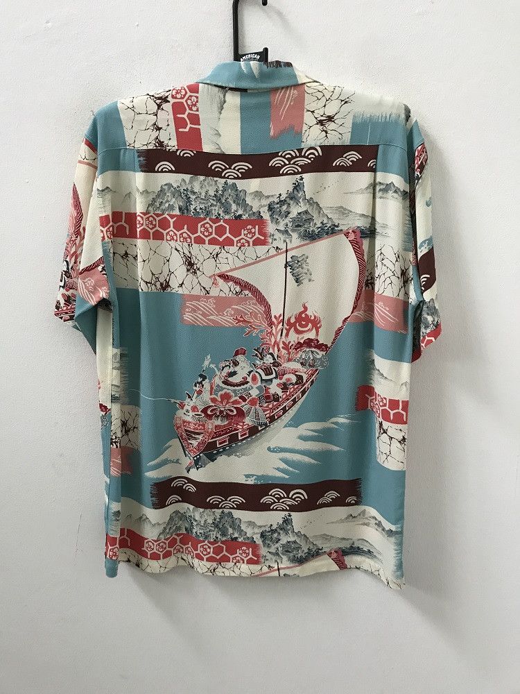 Japanese Brand SS Japan Ancient Japanese Traditional Crepe Rayon Hawaiian Size US M / EU 48-50 / 2 - 12 Thumbnail