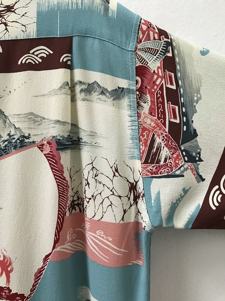 Japanese Brand SS Japan Ancient Japanese Traditional Crepe Rayon Hawaiian Size US M / EU 48-50 / 2 - 16 Thumbnail