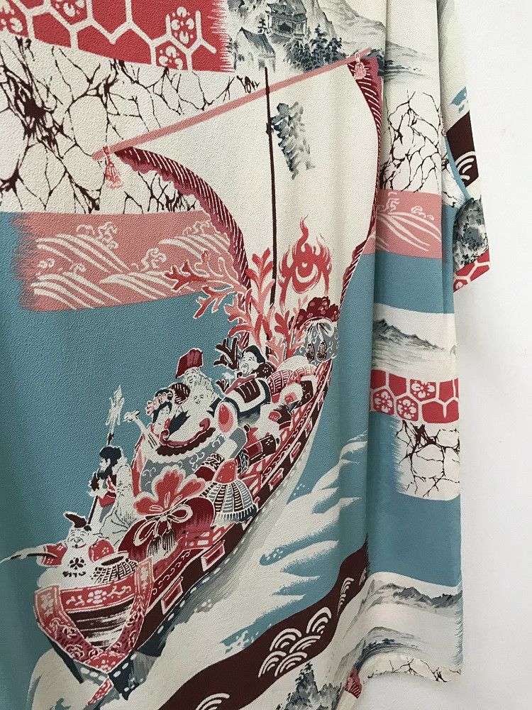 Japanese Brand SS Japan Ancient Japanese Traditional Crepe Rayon Hawaiian Size US M / EU 48-50 / 2 - 14 Thumbnail