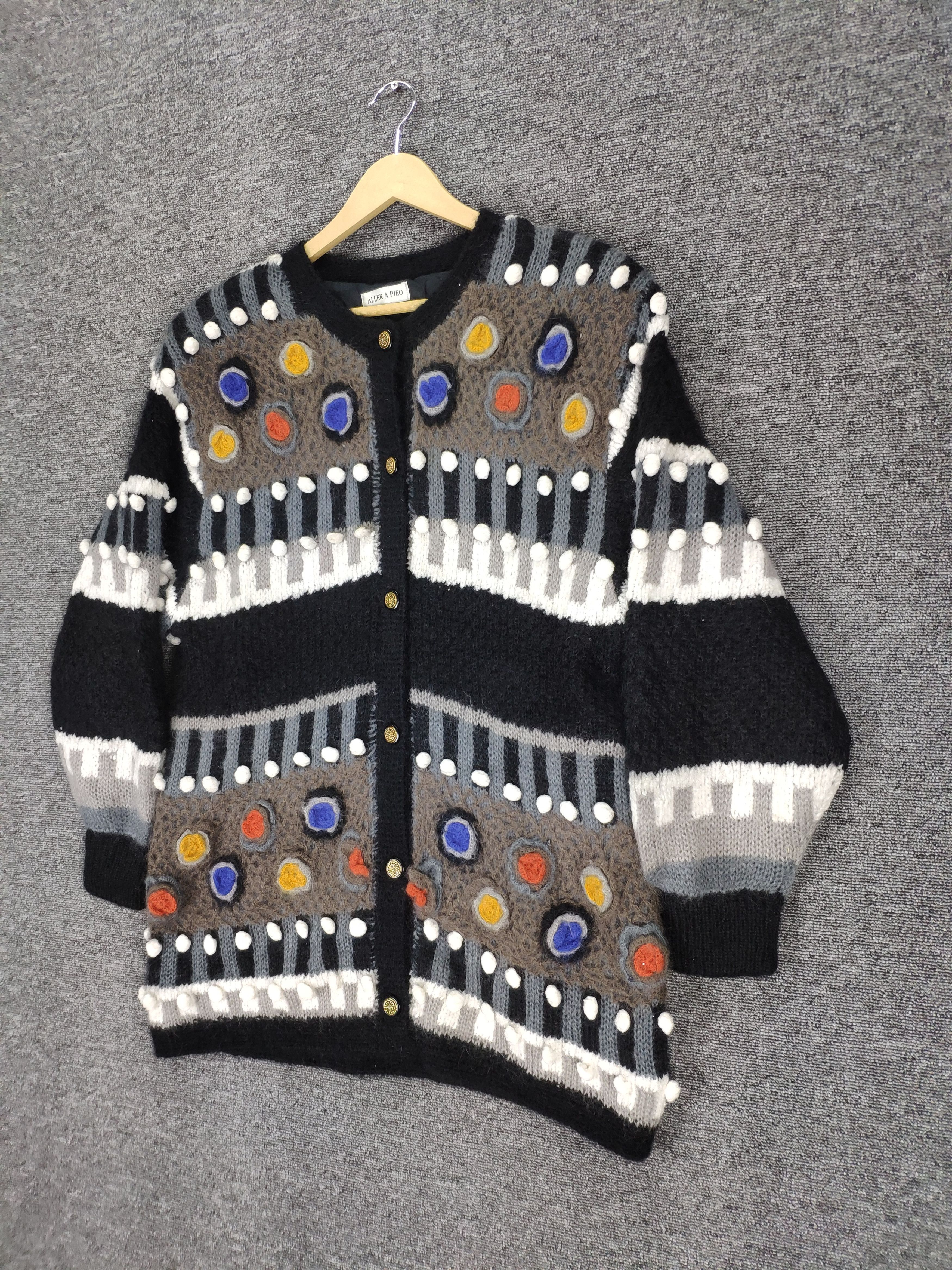 Japanese Brand × Vintage Vintage Wool Cardigan Mohair Avant Garde Style Size M / US 6-8 / IT 42-44 - 2 Thumbnail