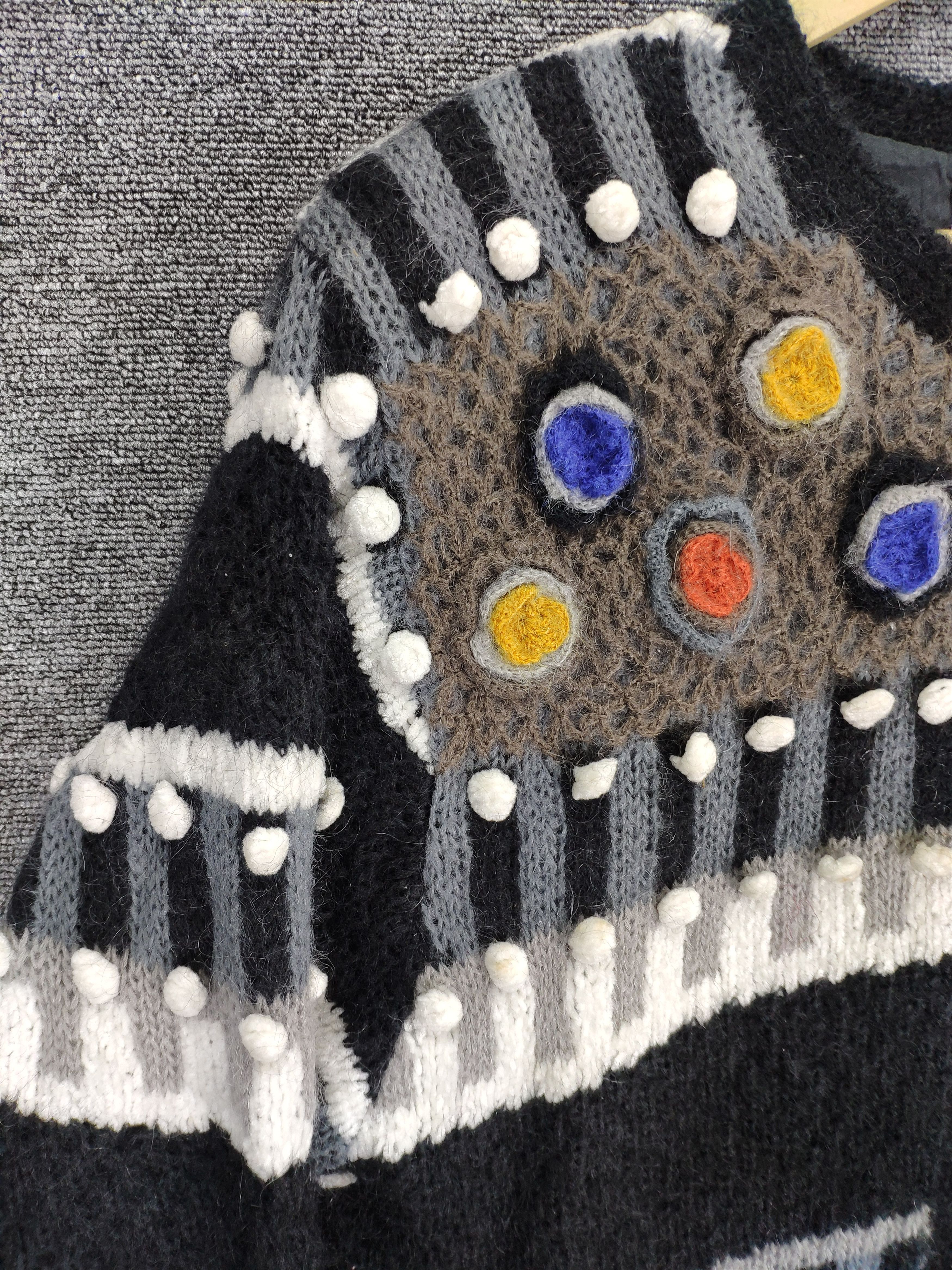 Japanese Brand × Vintage Vintage Wool Cardigan Mohair Avant Garde Style Size M / US 6-8 / IT 42-44 - 5 Thumbnail