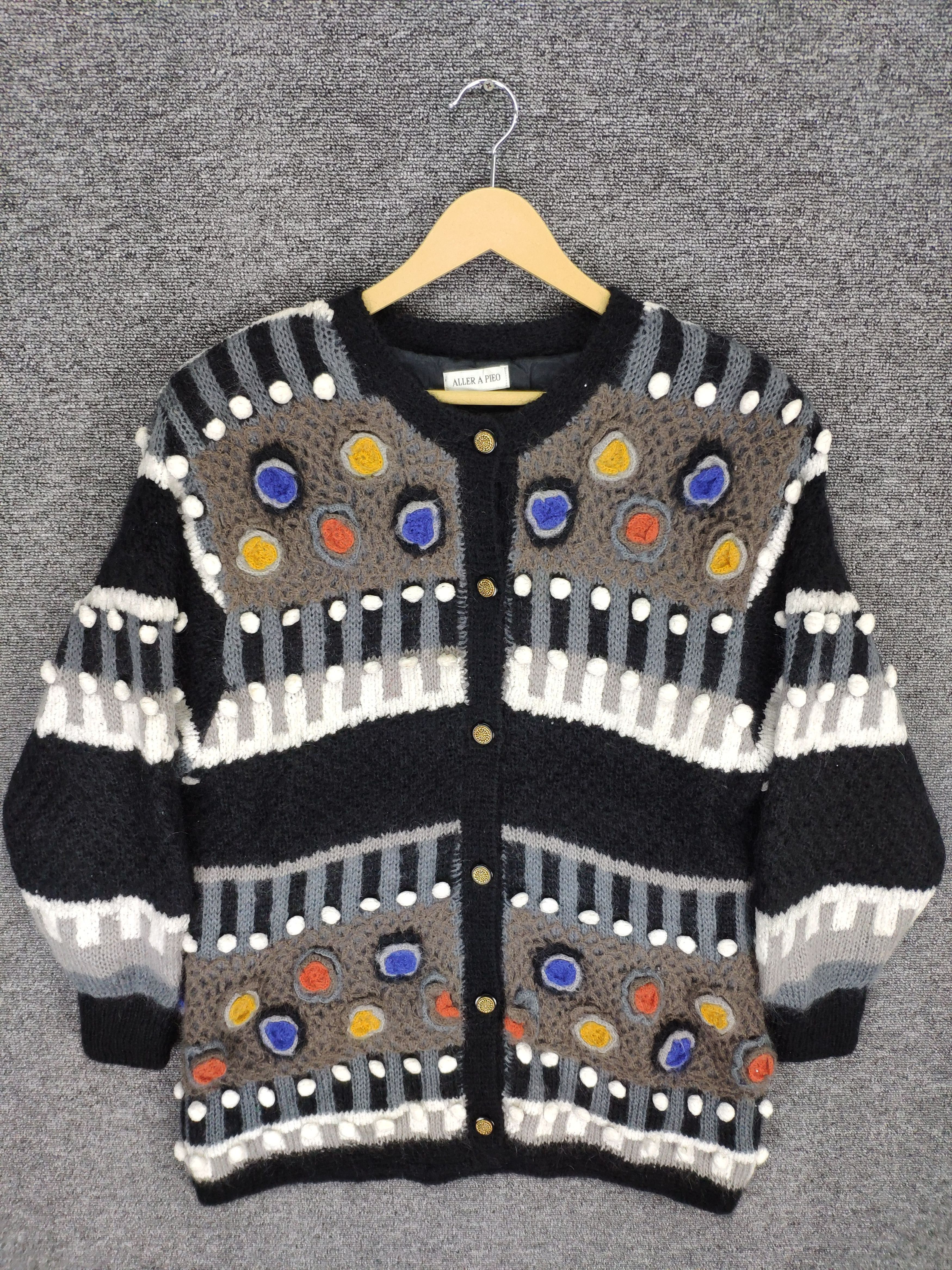 Japanese Brand × Vintage Vintage Wool Cardigan Mohair Avant Garde Style Size M / US 6-8 / IT 42-44 - 4 Thumbnail