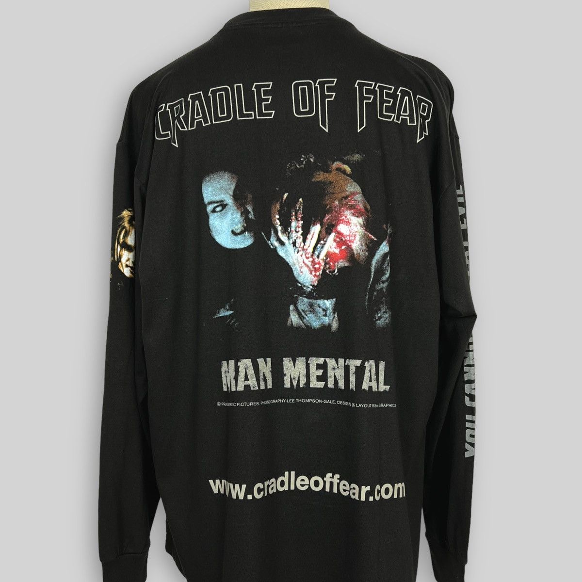 Image of Band Tees x Movie Vintage 2001 Cradle Of Filth ‘Cradle Of Fear’ Movie Long sleeve Shirt in Black (S