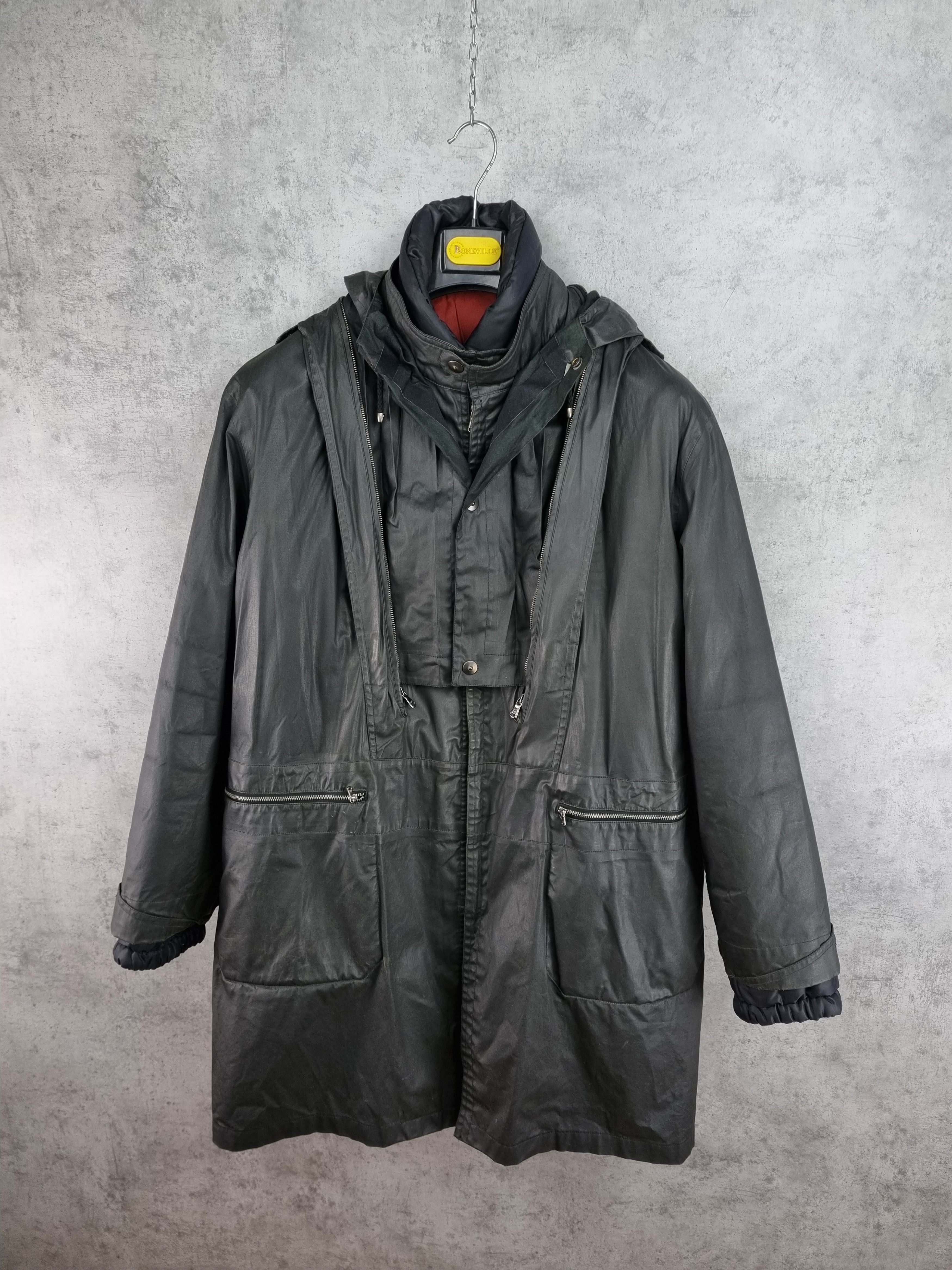 Allegri 2in1 90s Allegri Waxed Hooded Vintage Parka Rare Design Size US L / EU 52-54 / 3 - 2 Thumbnail
