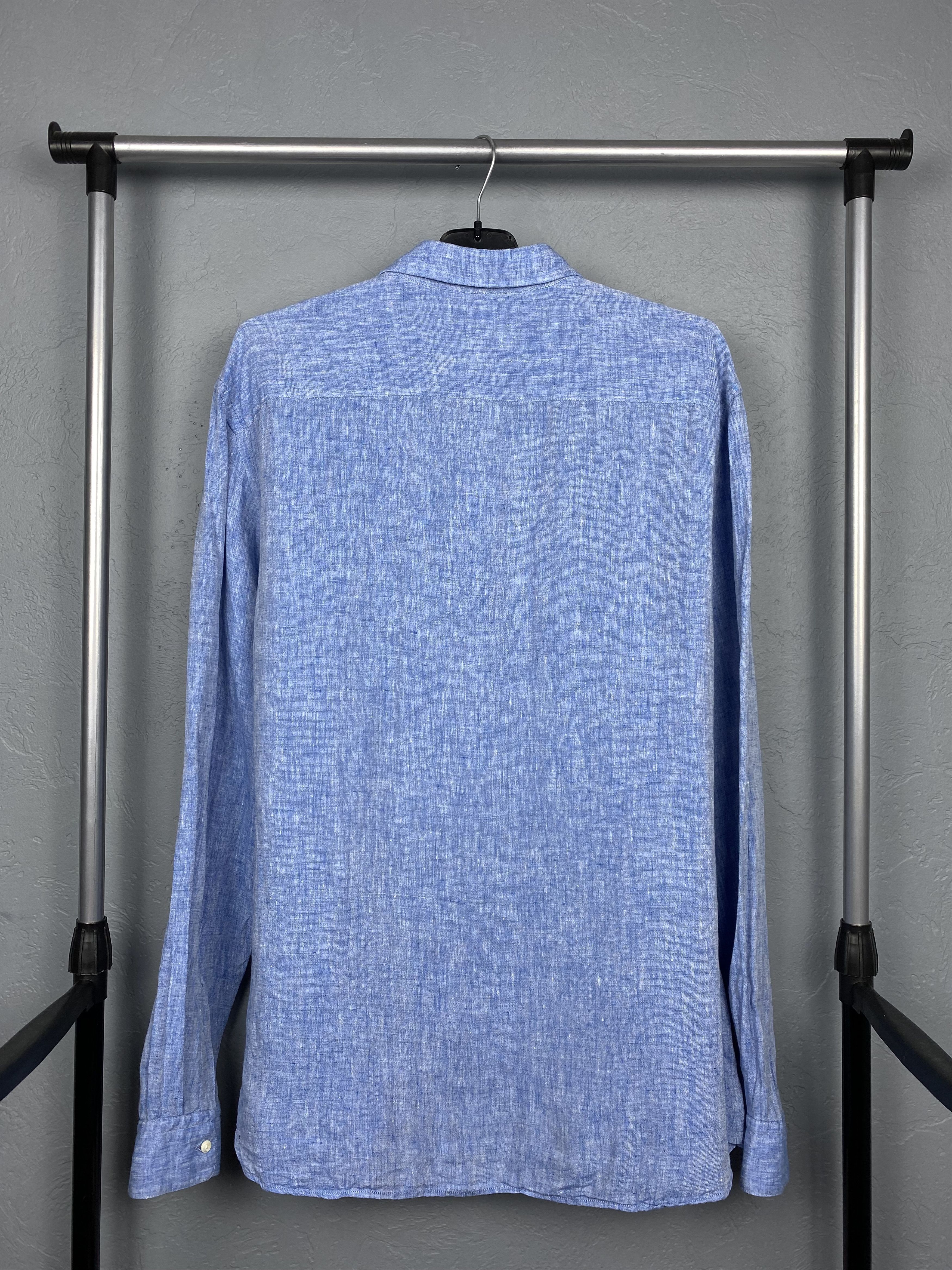 Figaret × Vintage Alain Figaret Paris Mens Linen Long Sleeve Shirt Y2K Size US XL / EU 56 / 4 - 5 Thumbnail