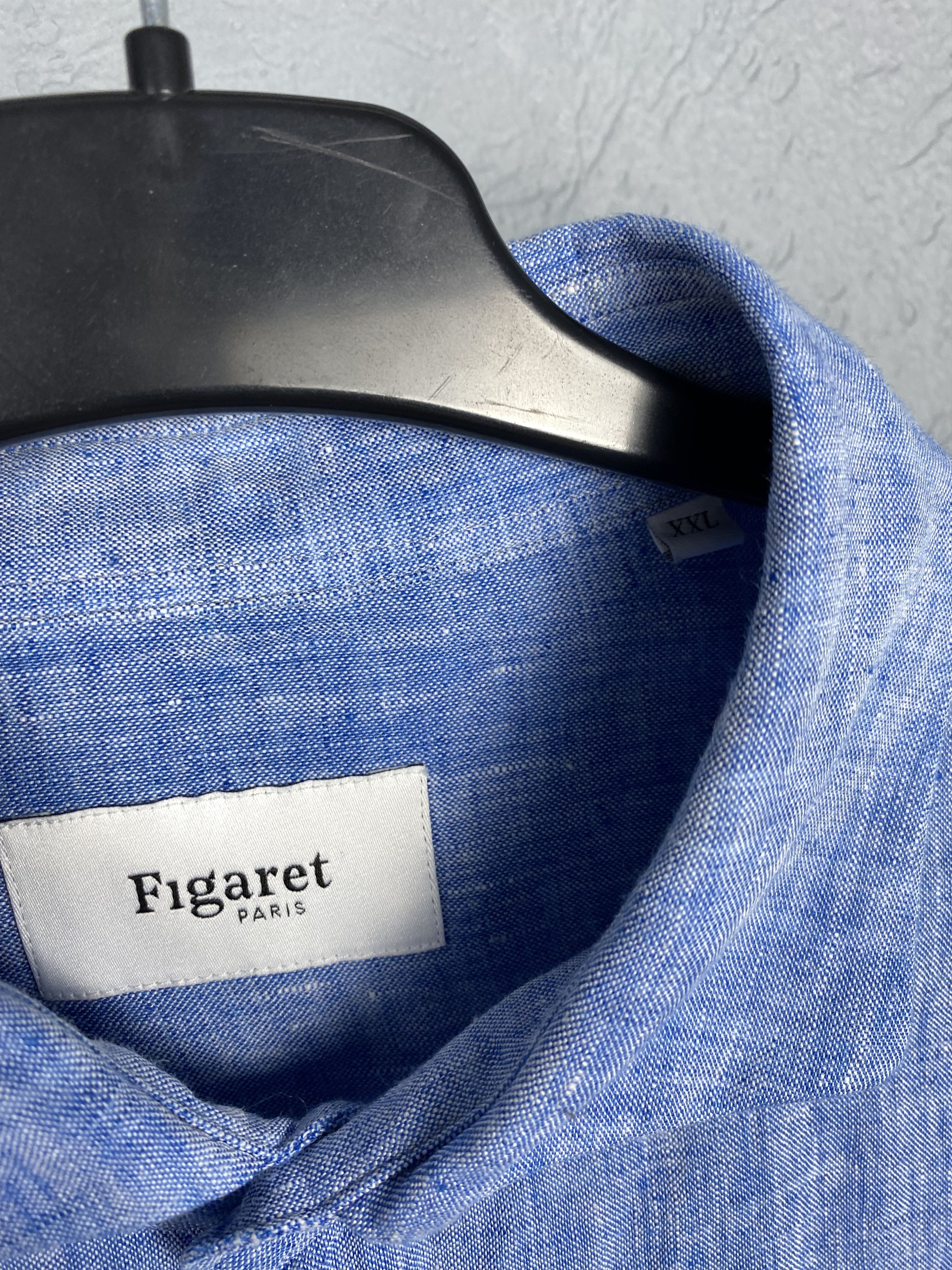 Figaret × Vintage Alain Figaret Paris Mens Linen Long Sleeve Shirt Y2K Size US XL / EU 56 / 4 - 3 Thumbnail
