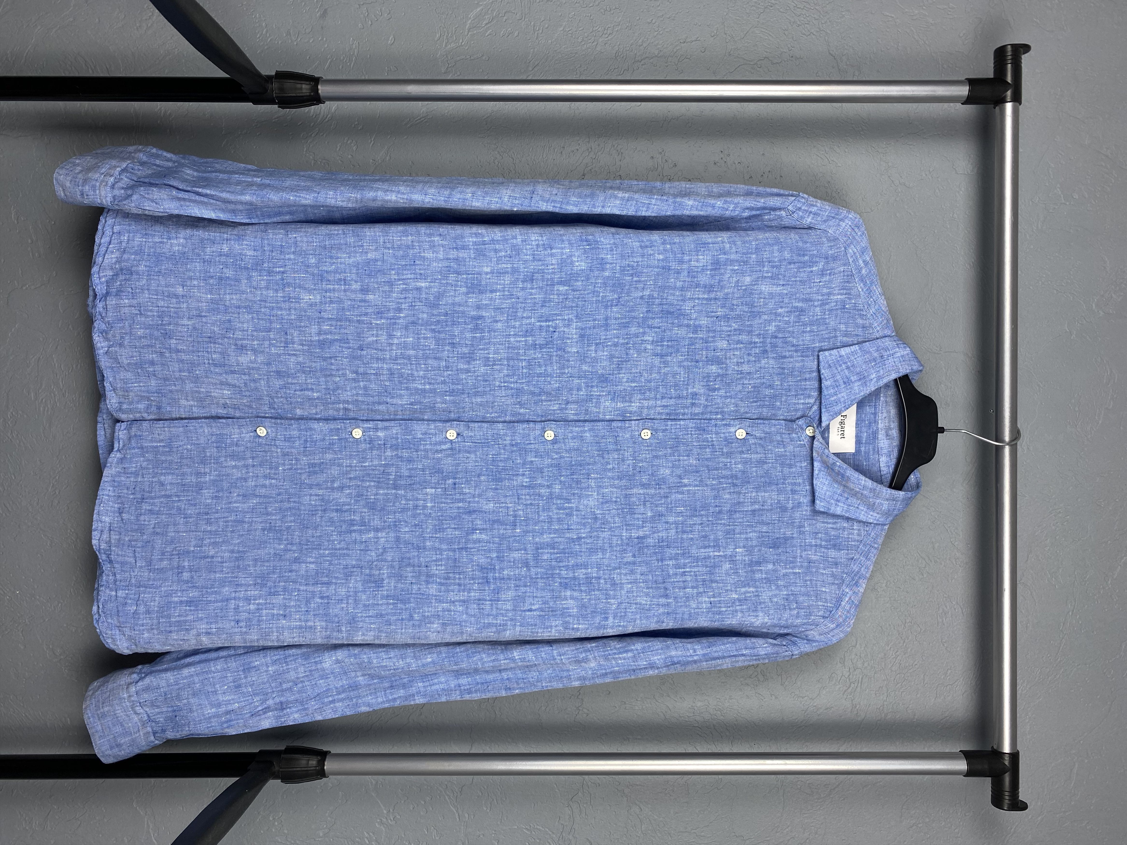 Figaret × Vintage Alain Figaret Paris Mens Linen Long Sleeve Shirt Y2K Size US XL / EU 56 / 4 - 1 Thumbnail