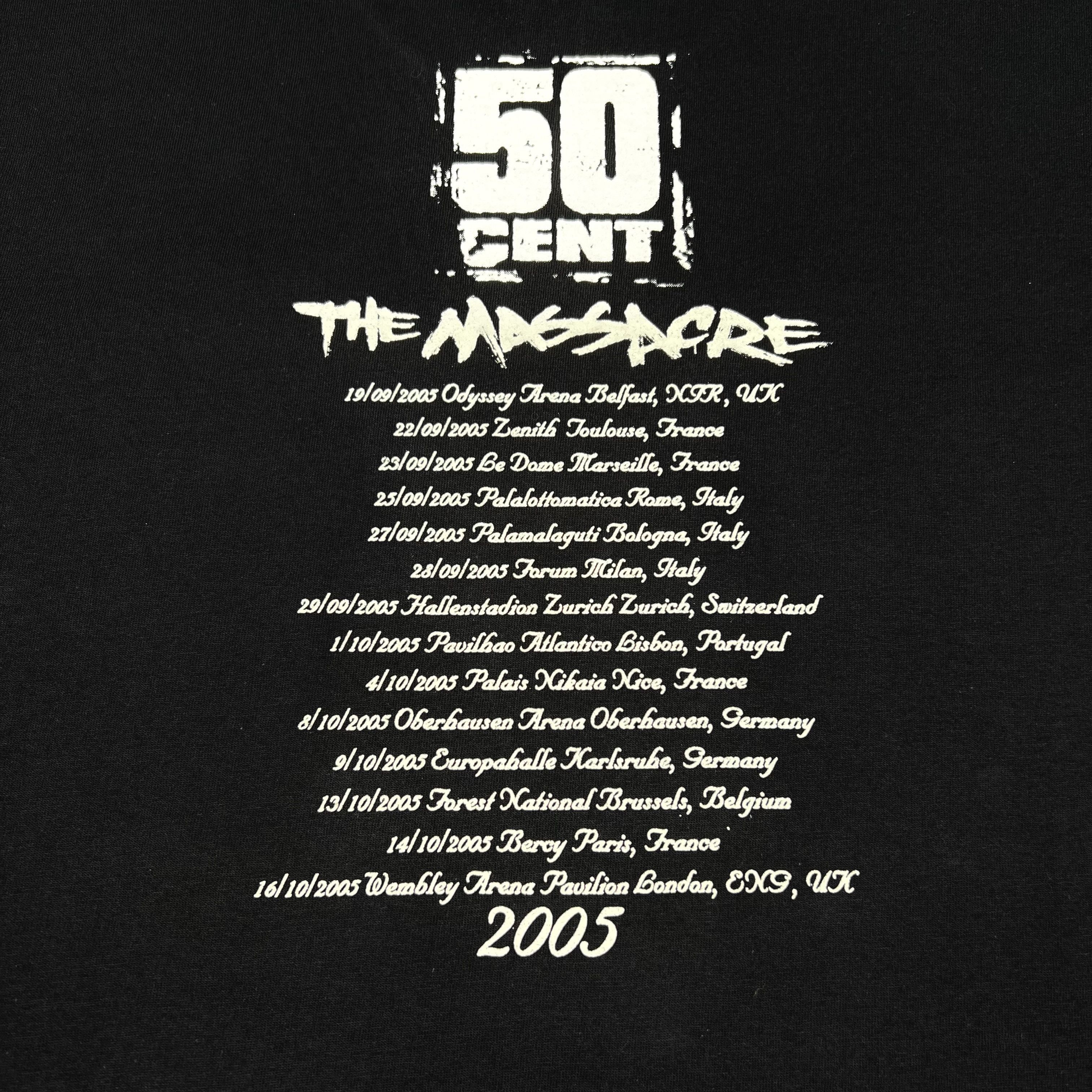 50 Cent Vintage 2005 50 Cent ‘The Massacre’ Euro Tour Rap T Shirt Size US L / EU 52-54 / 3 - 5 Thumbnail