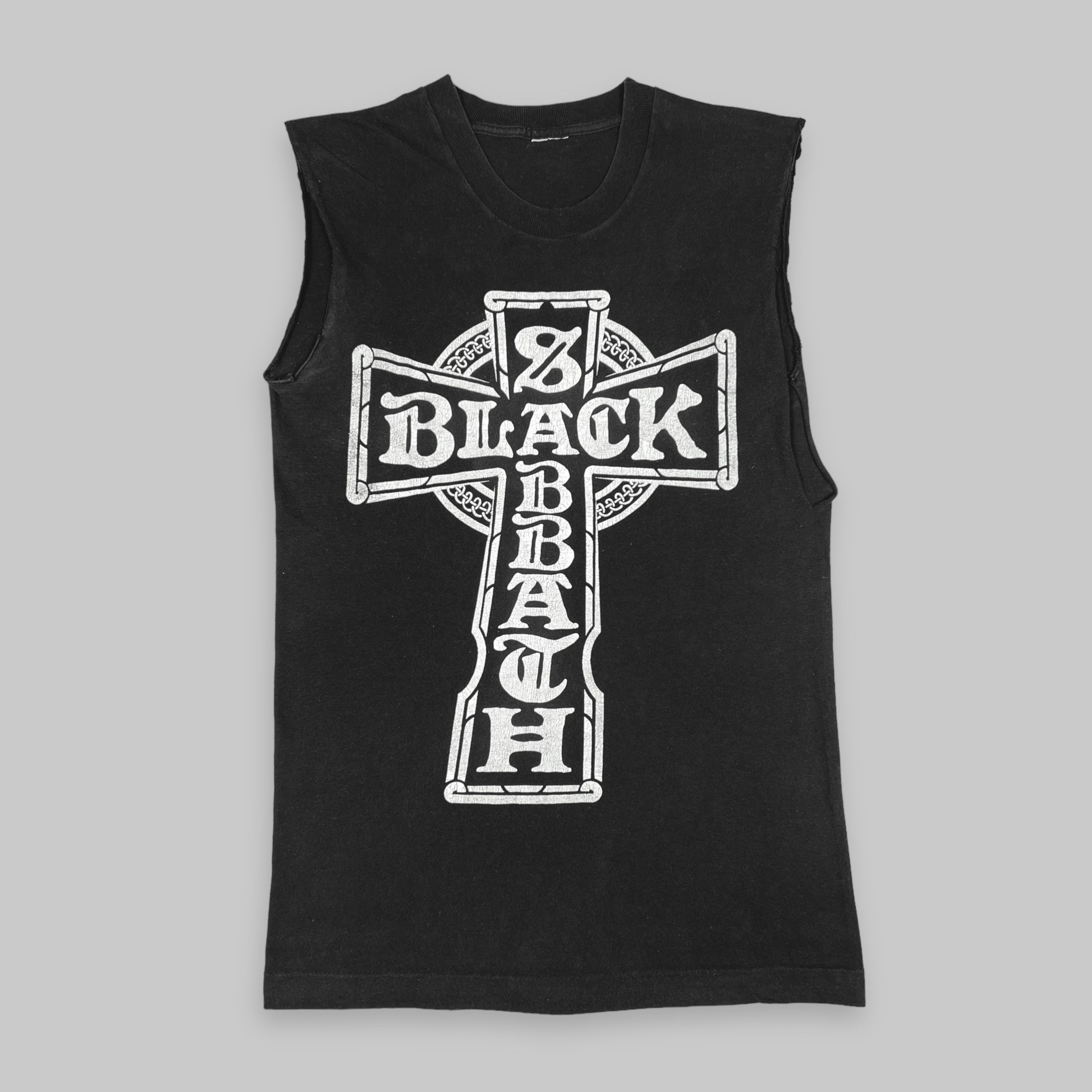 Band Tees Vintage 80s Black Sabbath ‘Cross Logo’ Sleeveless T Shirt Size US M / EU 48-50 / 2 - 1 Thumbnail