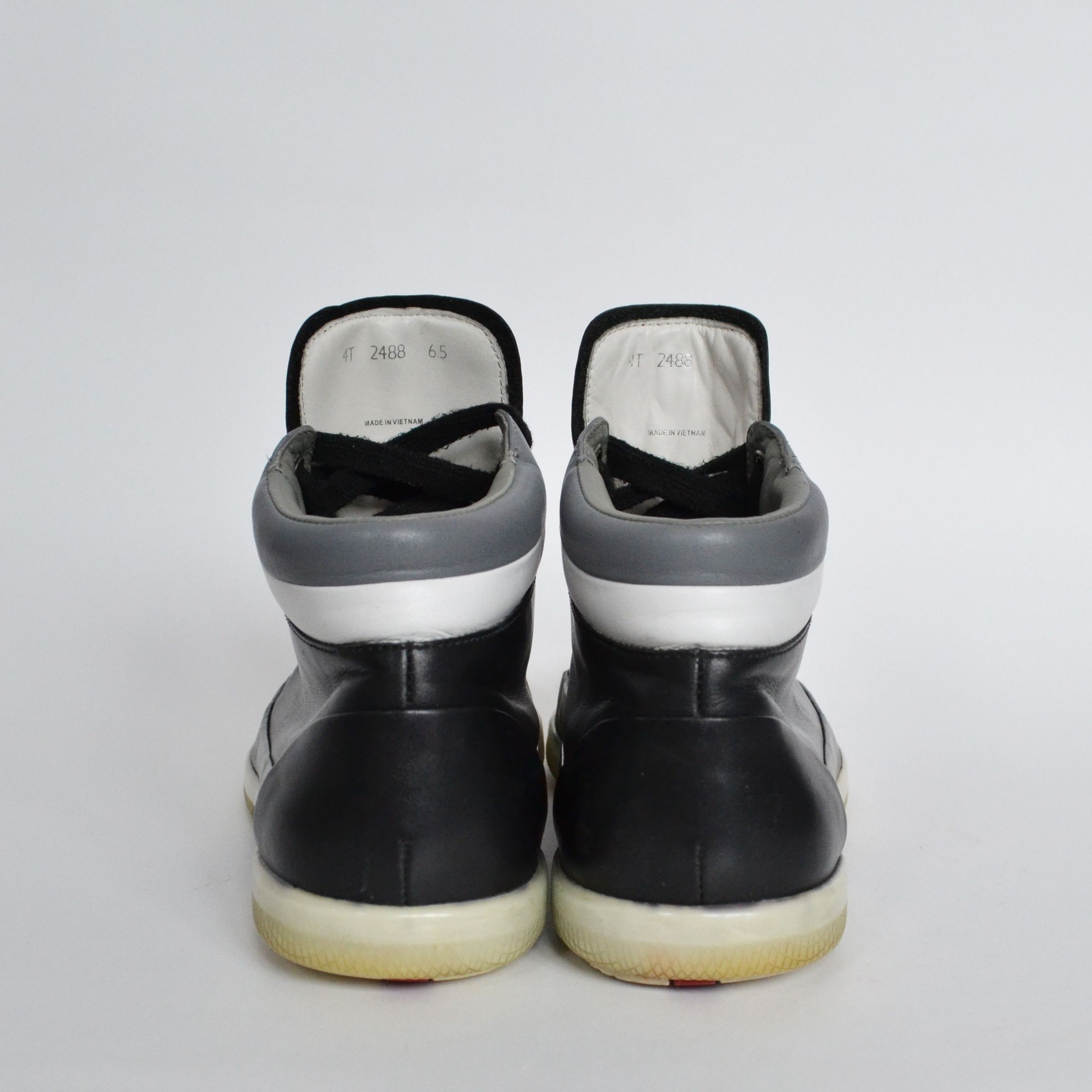 Prada 🔴 PRADA Sneakers Boots Hi Top Leather Red Tab White Black Size US 7 / EU 40 - 5 Thumbnail