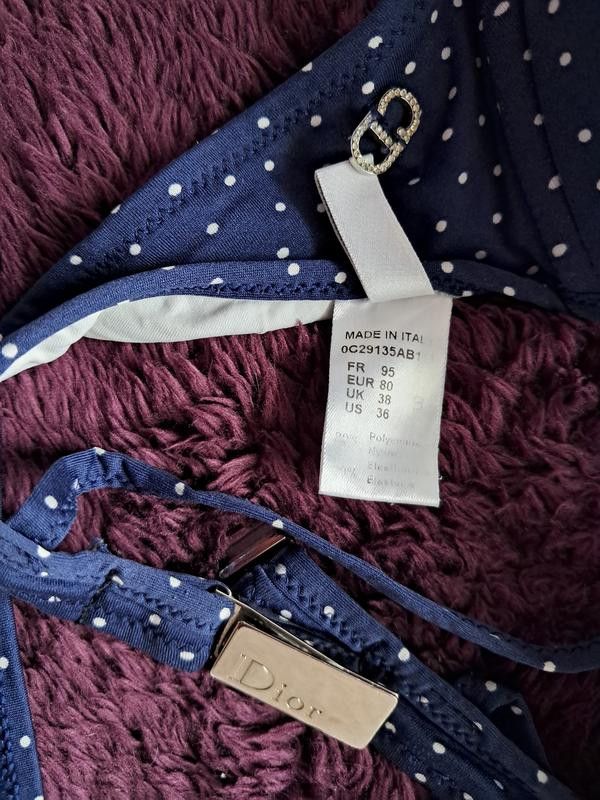 Dior DIOR Bikini Swimsuit Logo Bra Blue White Swimwear Swim Size ONE SIZE - 8 Thumbnail
