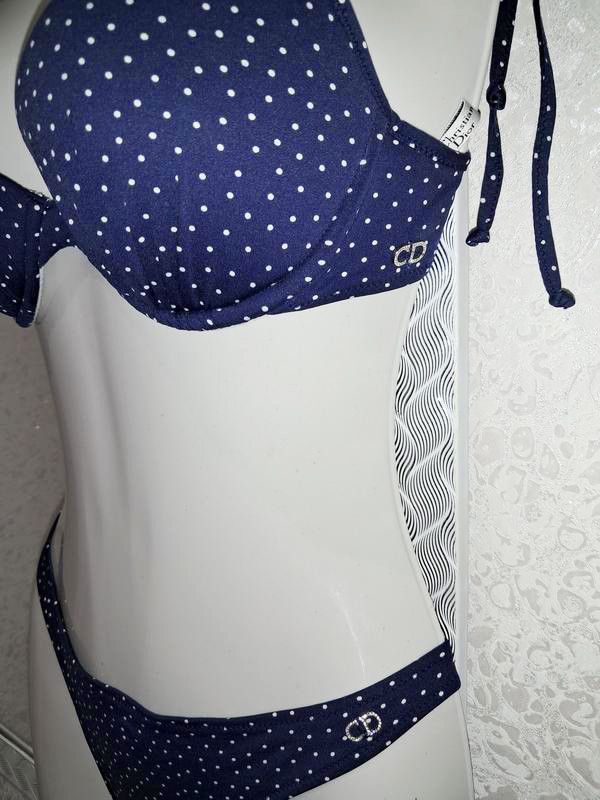 Dior DIOR Bikini Swimsuit Logo Bra Blue White Swimwear Swim Size ONE SIZE - 2 Thumbnail
