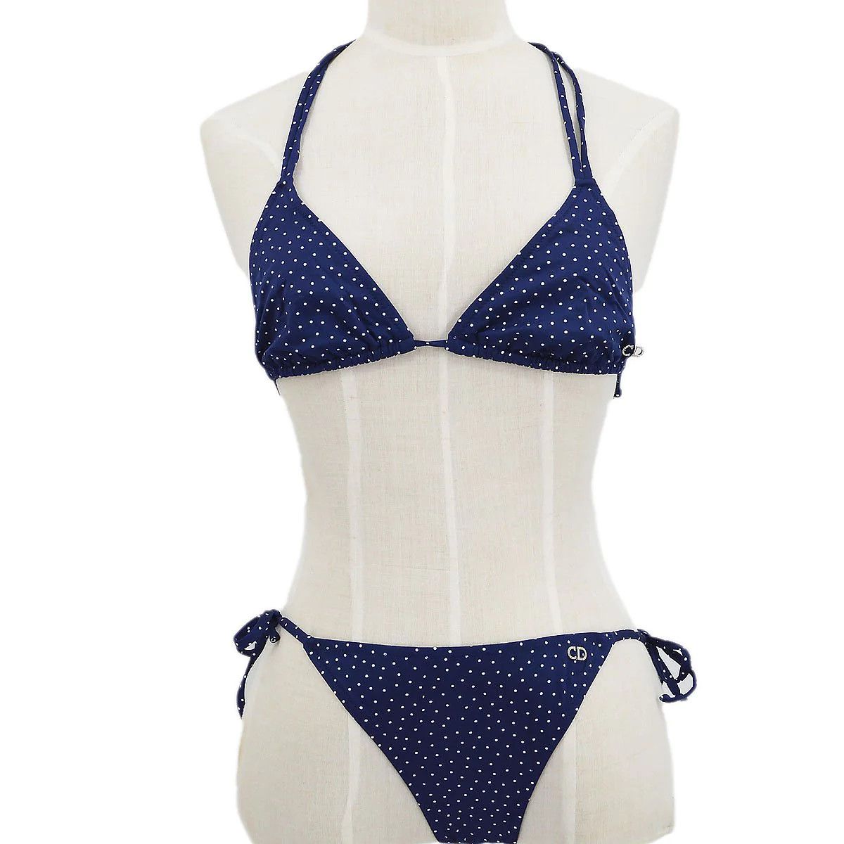 Dior DIOR Bikini Swimsuit Logo Bra Blue White Swimwear Swim Size ONE SIZE - 1 Thumbnail