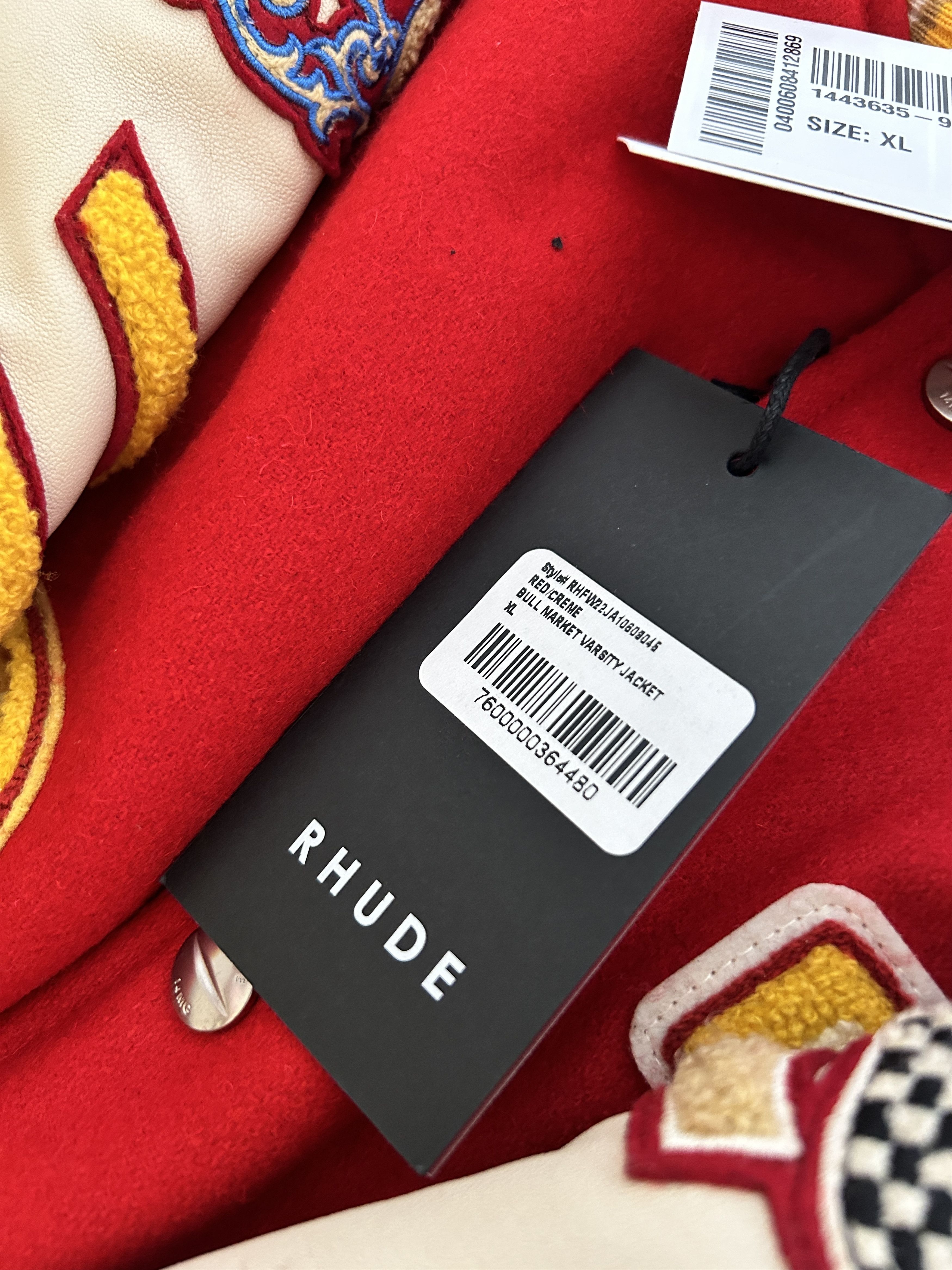 Rhude RHUDE BULL MARKET VARSITY JACKET - RED Size US XL / EU 56 / 4 - 12 Thumbnail