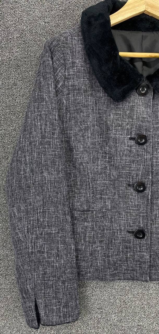 Japanese Brand Vintage Sans Fin Nice Fur Cardigan Cropped Tweed Jacket Size M / US 6-8 / IT 42-44 - 4 Thumbnail