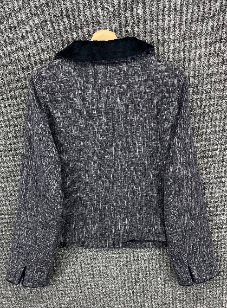 Japanese Brand Vintage Sans Fin Nice Fur Cardigan Cropped Tweed Jacket Size M / US 6-8 / IT 42-44 - 9 Thumbnail