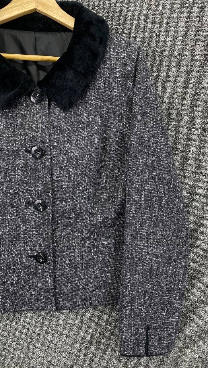 Japanese Brand Vintage Sans Fin Nice Fur Cardigan Cropped Tweed Jacket Size M / US 6-8 / IT 42-44 - 5 Thumbnail