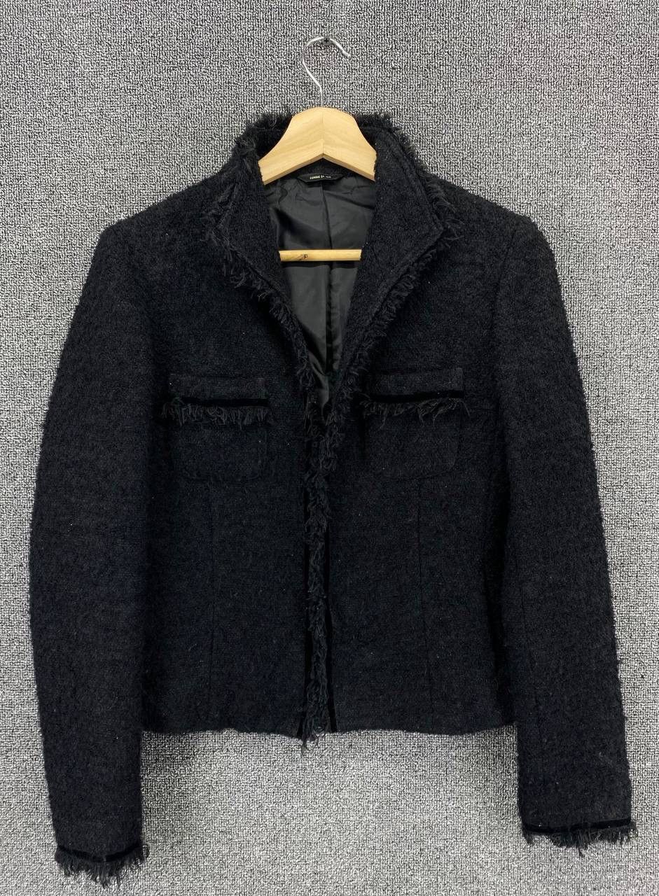 Vintage Comme Ca Ism Fur Cardigan Chanel Style Tweed Jacket