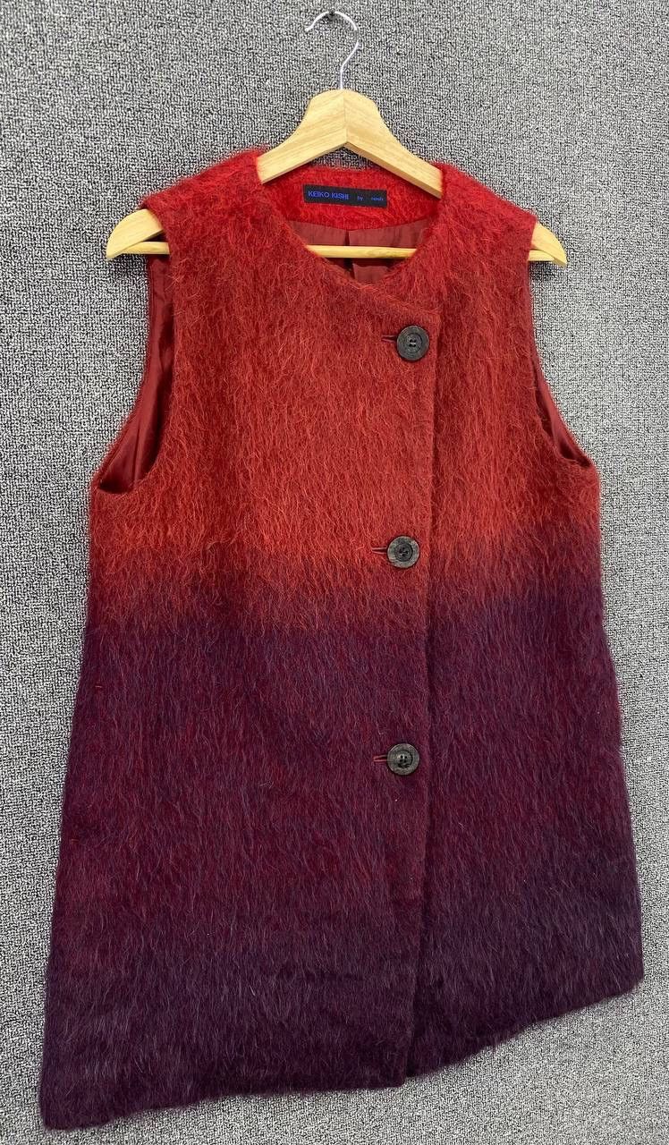 Japanese Brand Vintage Keiko Kishi by Nosh Faux Fur Long Vest Size M / US 6-8 / IT 42-44 - 2 Thumbnail