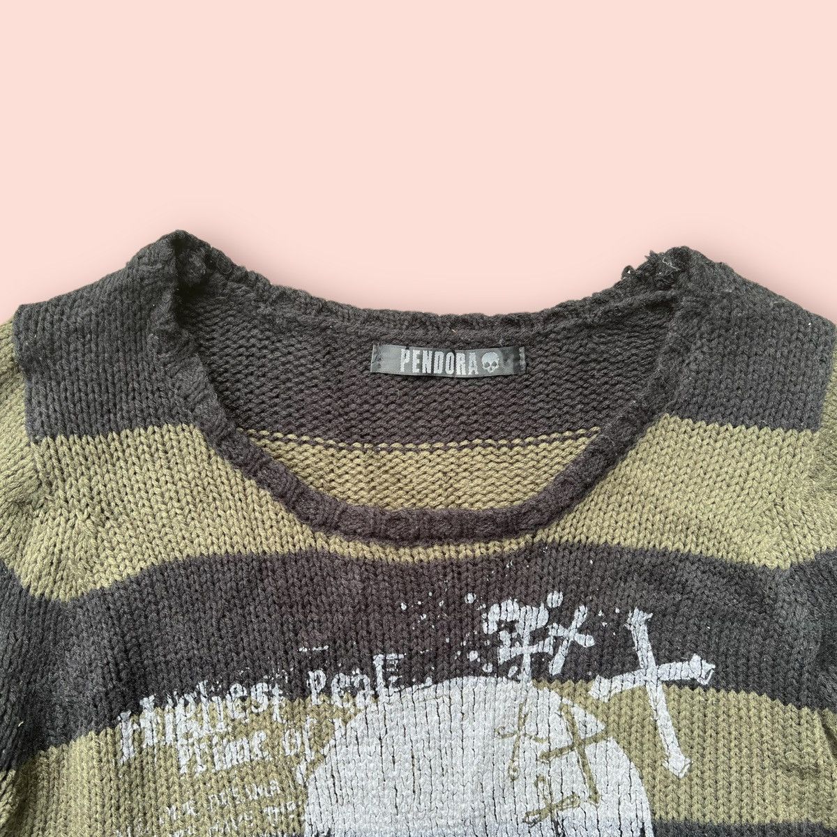 Japanese Brand RARE PENDORA SKULL PRINTED KNITWEAR Size L / US 10 / IT 46 - 5 Thumbnail